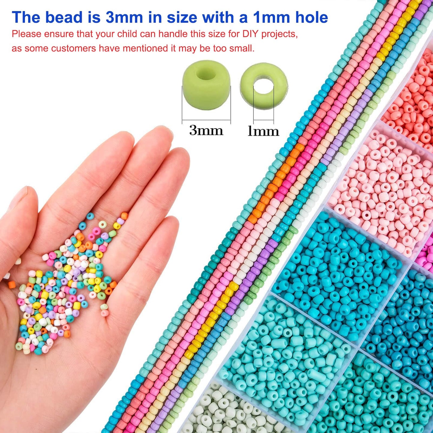 3mm Glass Seed Beads for Bracelet Jewelry Making 24 Colors Bracelet Making Kit for Girls Adults DIY Friendship Bracelets Kits with Letter Beads