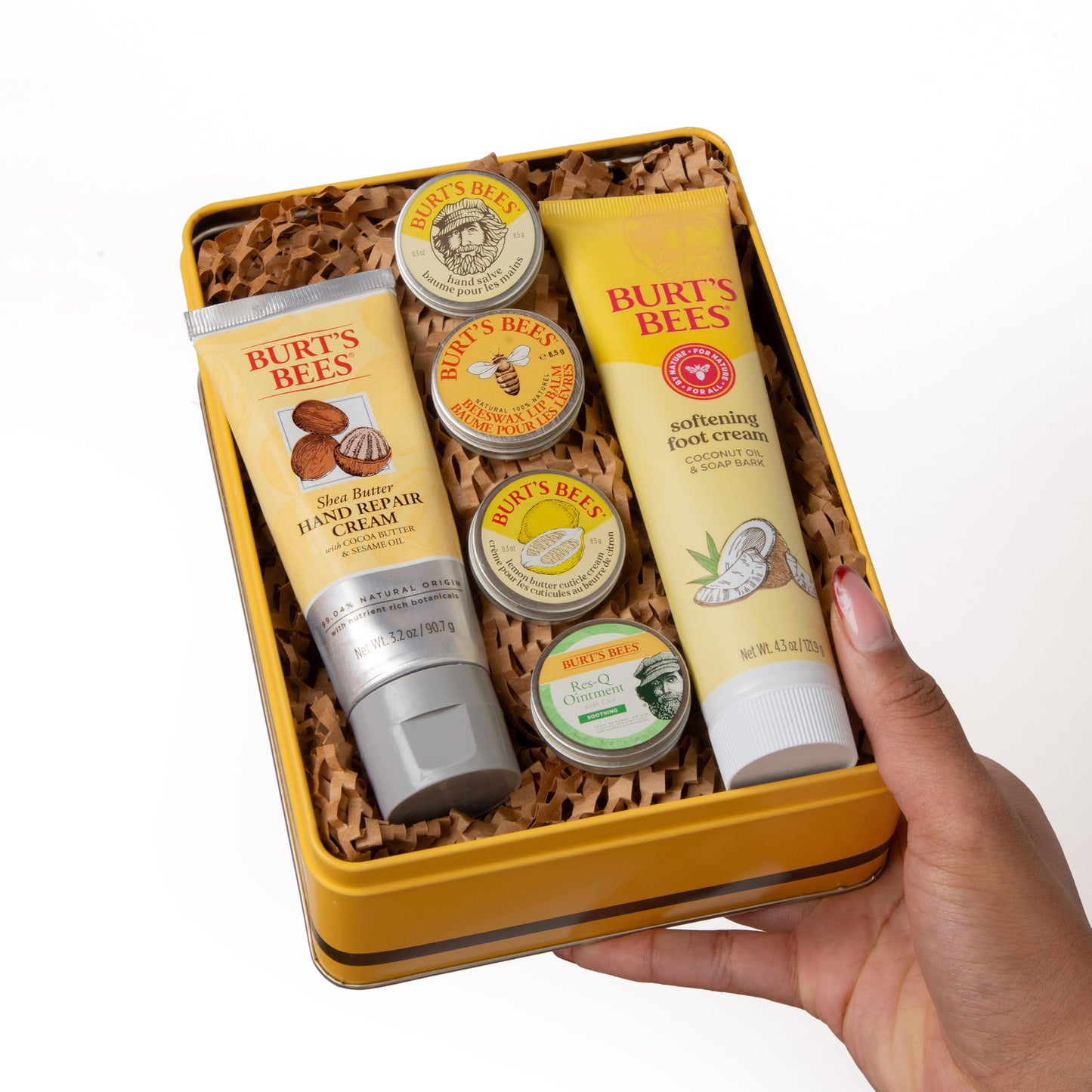 Burt's Bees Gifts Ideas - Classics Set, 6 Products in Giftable Tin – Cuticle Cream, Hand Salve, Lip Balm, Res-Q Ointment, Hand Repair and Foot Cream