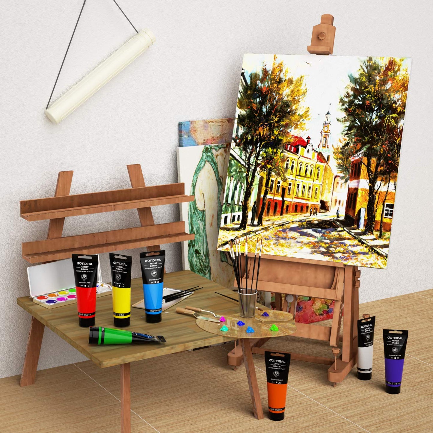 Acrylic Paint Mars Black Tubes(120ml, 4.1 oz) Non Toxic Non Fading,Rich Pigments for Painters, Adults & Kids, Ideal for Canvas Wood Clay Fabric Ceramic Craft Supplies (Mars Black)-Glossy