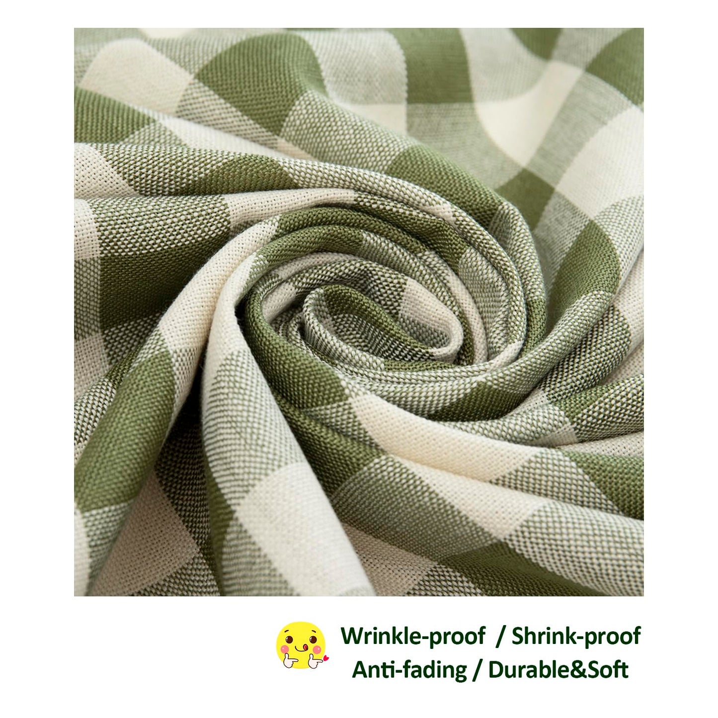 Buffalo Plaid Square Tablecloth-Cotton Gingham Table Cloth for Kitchen Restaurant Farmhouse St Patricks Day Christmas Décor (55x55, Green)