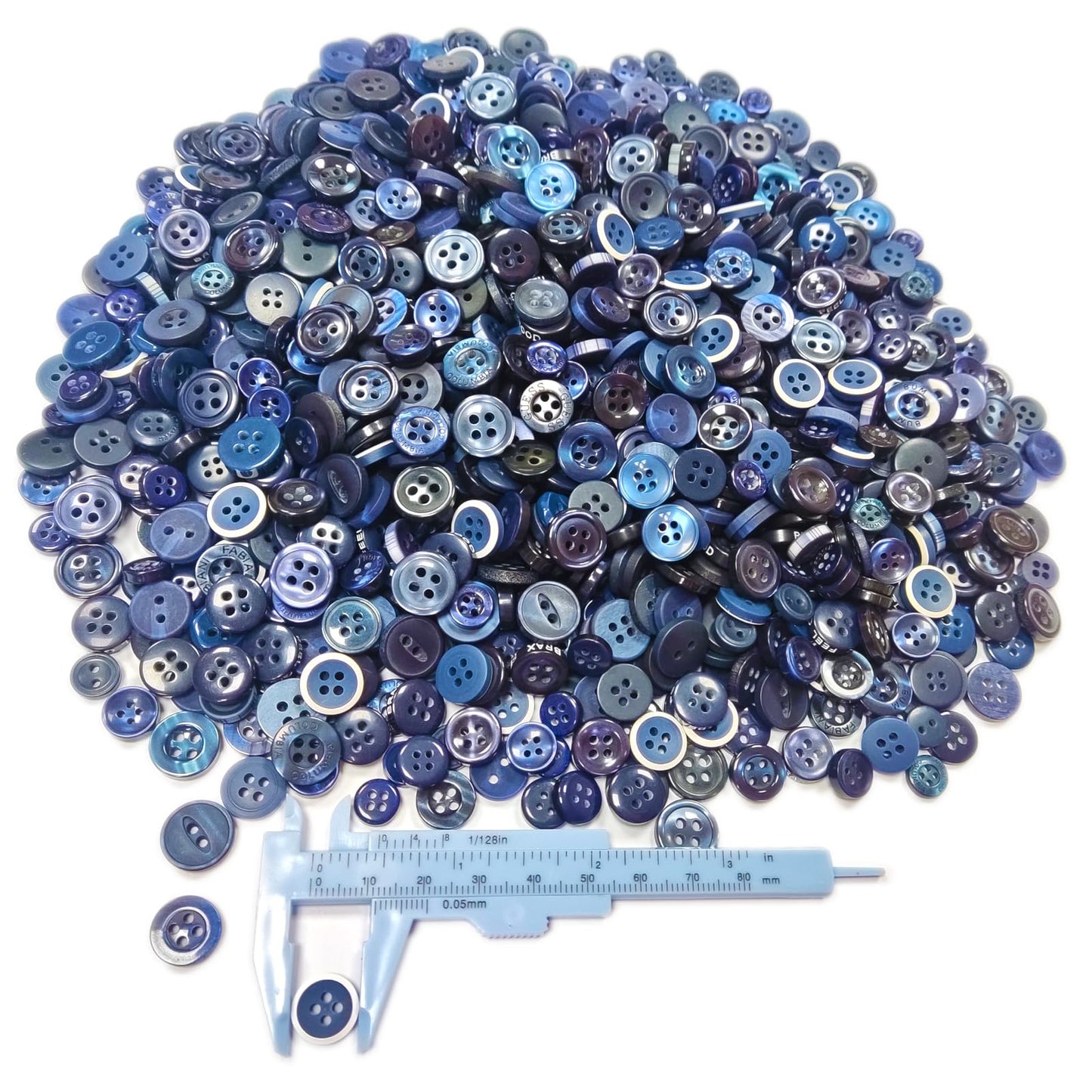 kovolala Bulk Blue Small Buttons 800-1000pcs Shirt Buttons Mixed Size Art Hand Painted Buttons for Kids for Sewing DIY Crafts Children's Manual Button Painting（Blue…