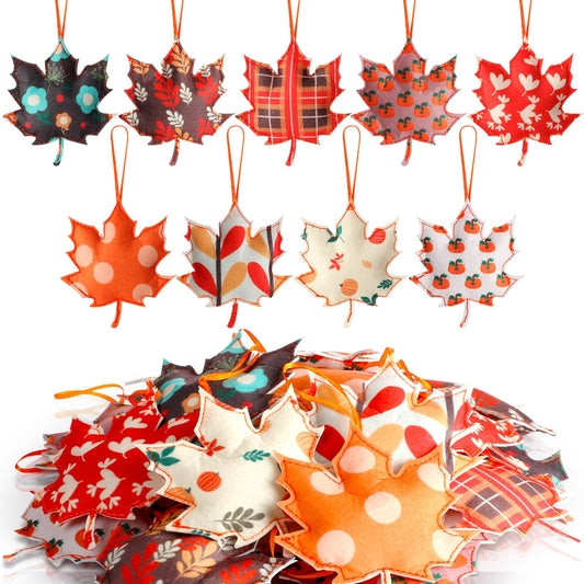 Tudomro 27 Pcs Thanksgiving Tree Decoration Fall Autumn Leaves Tree Ornaments Thanksgiving Decor 3D Felt Leaves Pumpkin Autumn Hanging Ornaments for Home Decor Party Favors(Cute Style)
