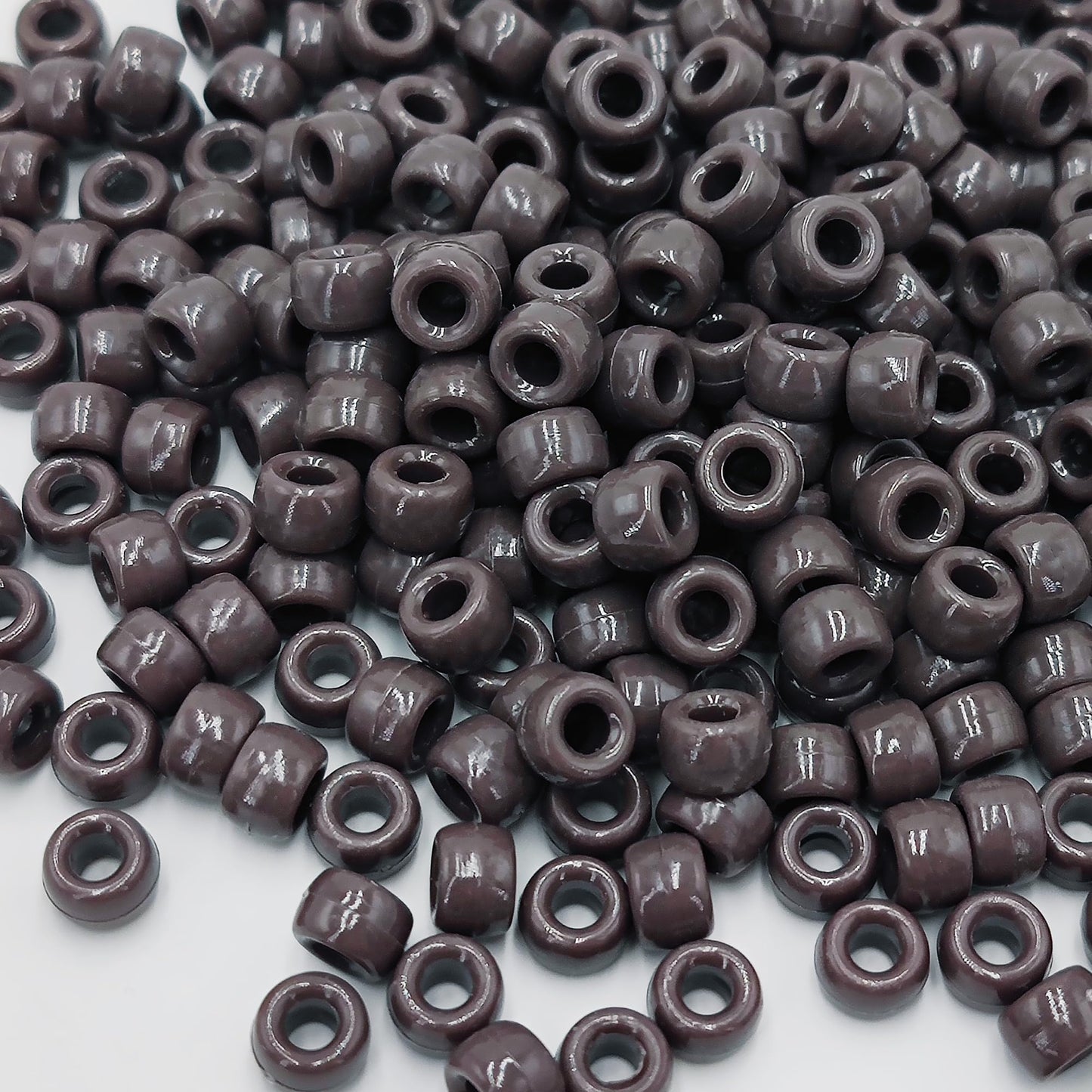 MIIIM 1200PCS 6x9mm Dark Pony Beads Bulk, Kandi Beads for Bracelets Making Kit, Hair Braids Crafts for Jewelry Making (Chocolate Brown)