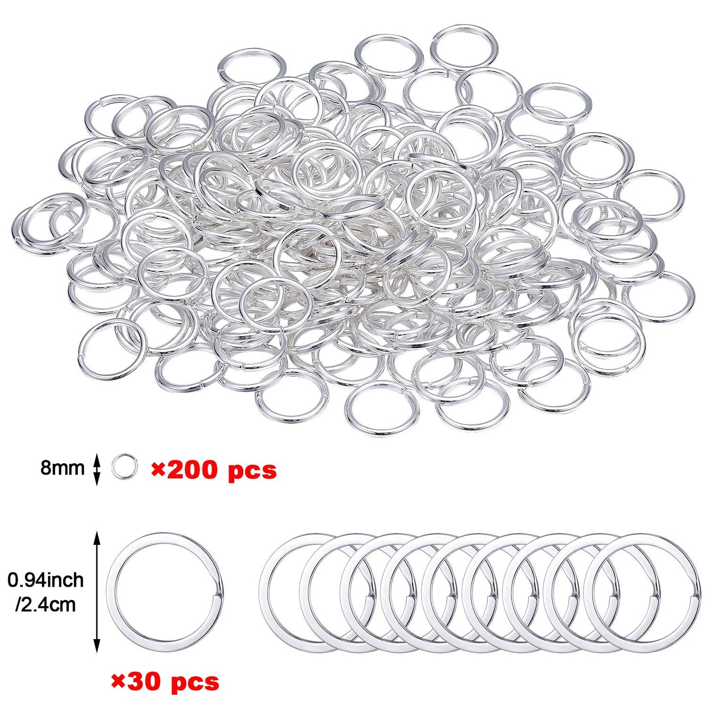 Hicarer 259 Pieces Inspirational Motivational Keychains Charms Bulk Inspirational Words Charms with Open Jump Key Rings for Various DIY Necklaces, Bracelets