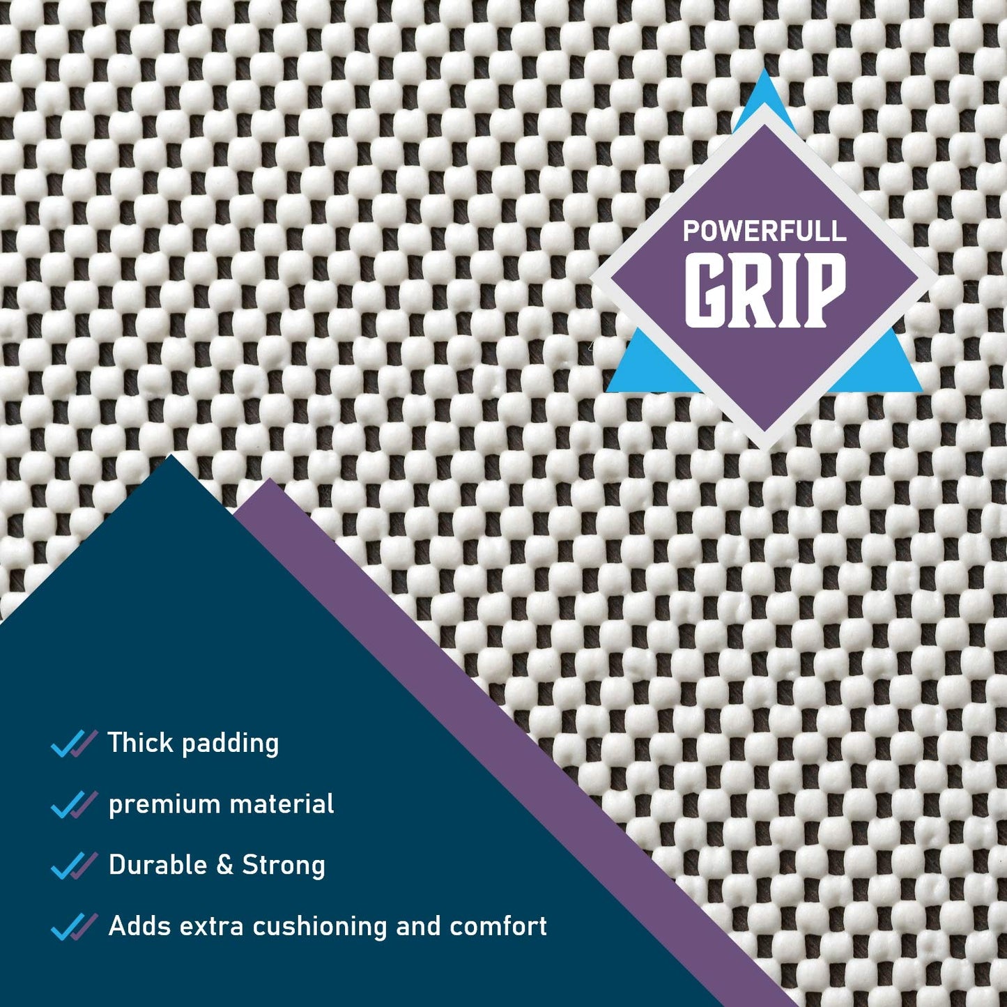 Rug Gripper Non Slip Rug Pad Underlay for Hardwood Floors Supper Grip Thick Padding Adds Cushion Prevents Sliding Size 2 x 3
