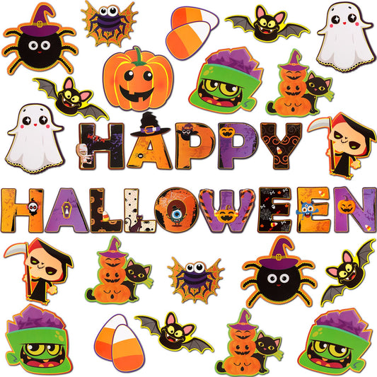 Marspark 68 Pieces Halloween Cutouts Halloween Classroom Bulletin Border Decoration Pumpkin Spider Cutouts Bat Cutouts Ghosts Cutouts