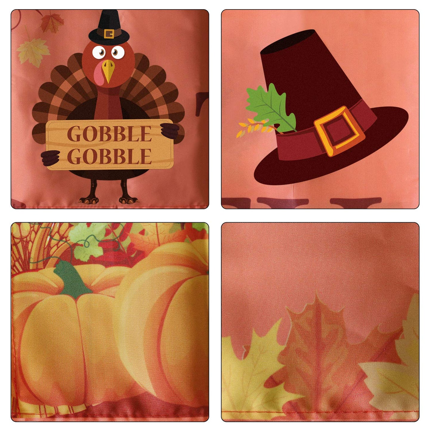 Large Happy Thanksgiving Banner, Thanksgiving Decorations, Fall Banner, Thanksgiving Turkey Maple Leaves Pumpkin Banner, Thanksgiving Party Outdoor & Indoor Decor Supplies (8.2 x 1.5 FT)