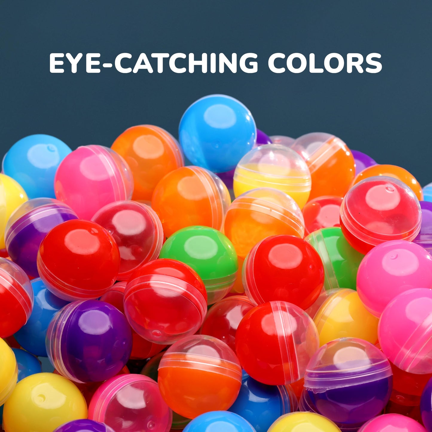 Capsule Vending Machine Translucent Round Capsules Empty 50 pcs 1.1 inch - Gumball Machine Capsules Bulk Party Favors Containers - Easter Basket Stuffers Gifts Pinata Stuffers DIY Craft Supplies