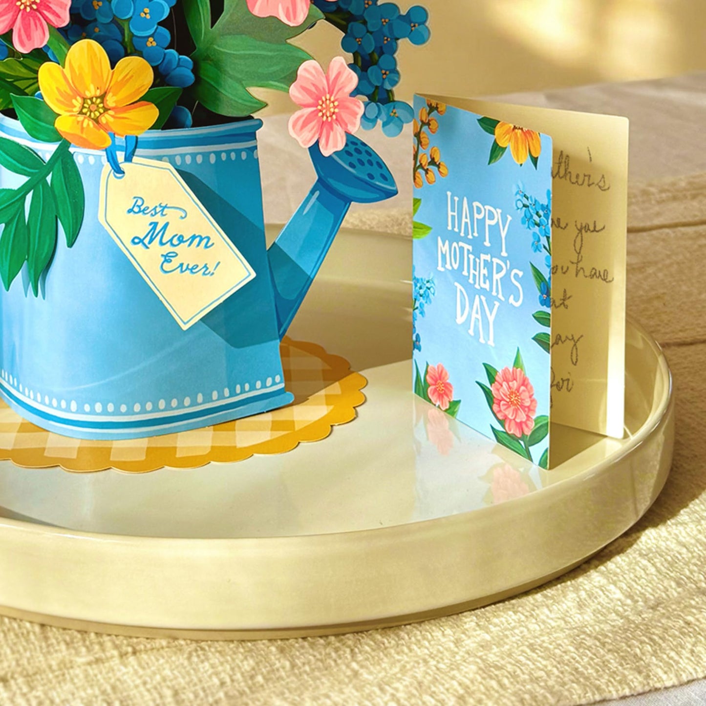 Freshcut Paper Mother's Day Sprinkle of Sunshine Pop Up Cards, 12 Inch Life Sized Forever Flower Bouquet 3D Popup Greeting Card, Birthday Card, Mother's Day Card, Blank Notecard & Envelope