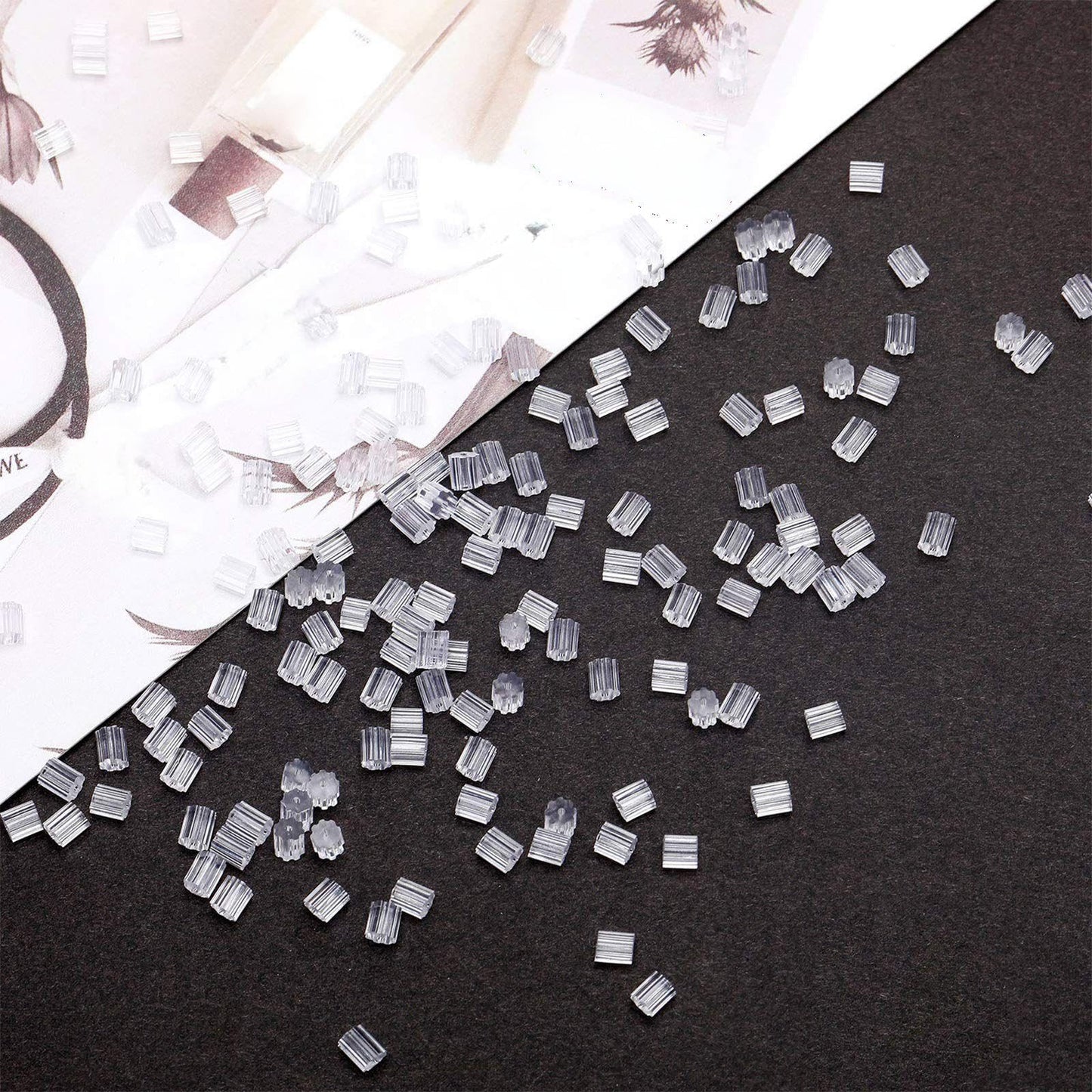 Outus 500 Pcs Earring Backs for Studs Soft Earring Stoppers Backings Clear Safety Back Pads Replacement for Hoops Fish Hook Jewelry Accessories