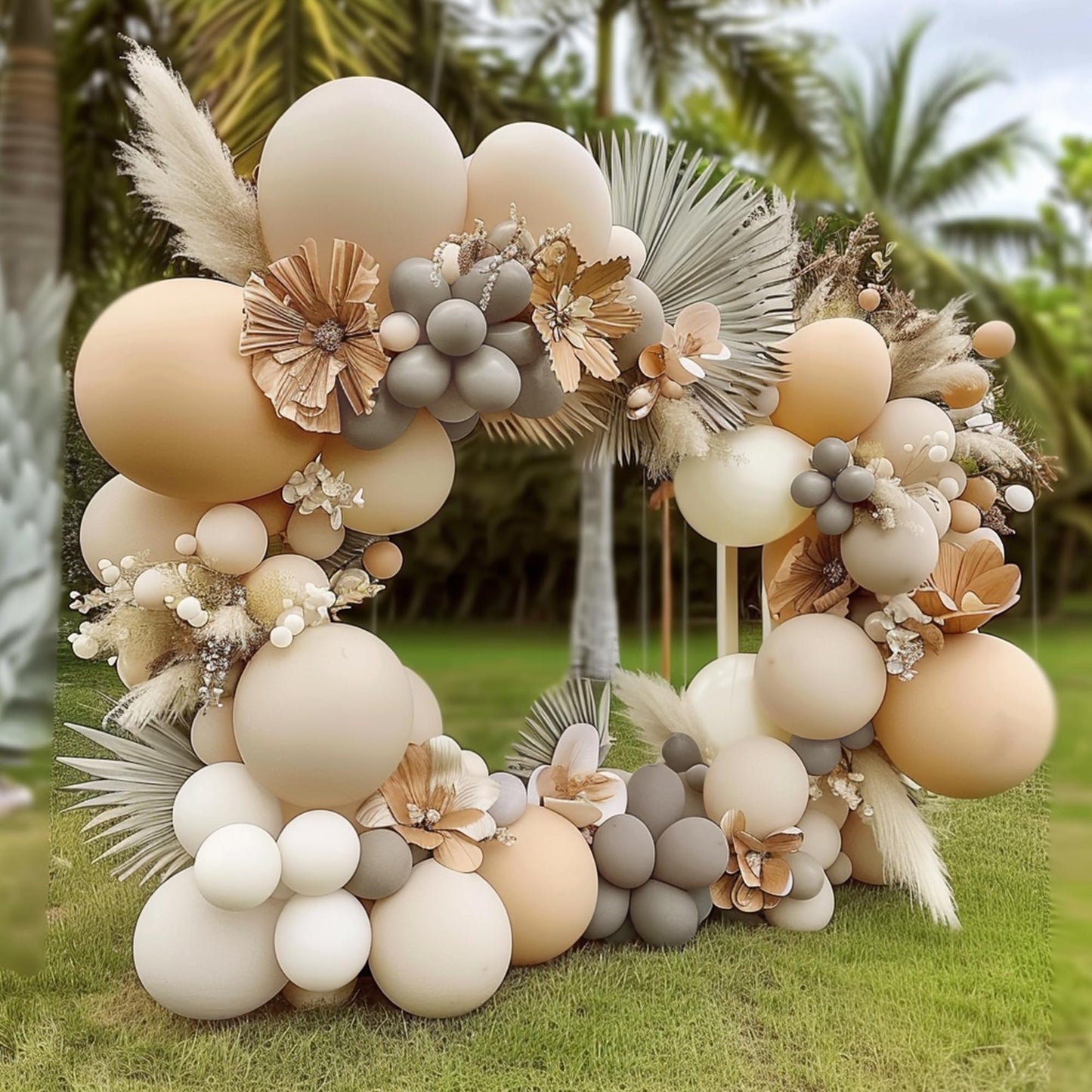 165PCS Sand White Nude Neutral Balloons Arch Garland Kit for Baby Shower Birthday Wedding Boho Party Supplies