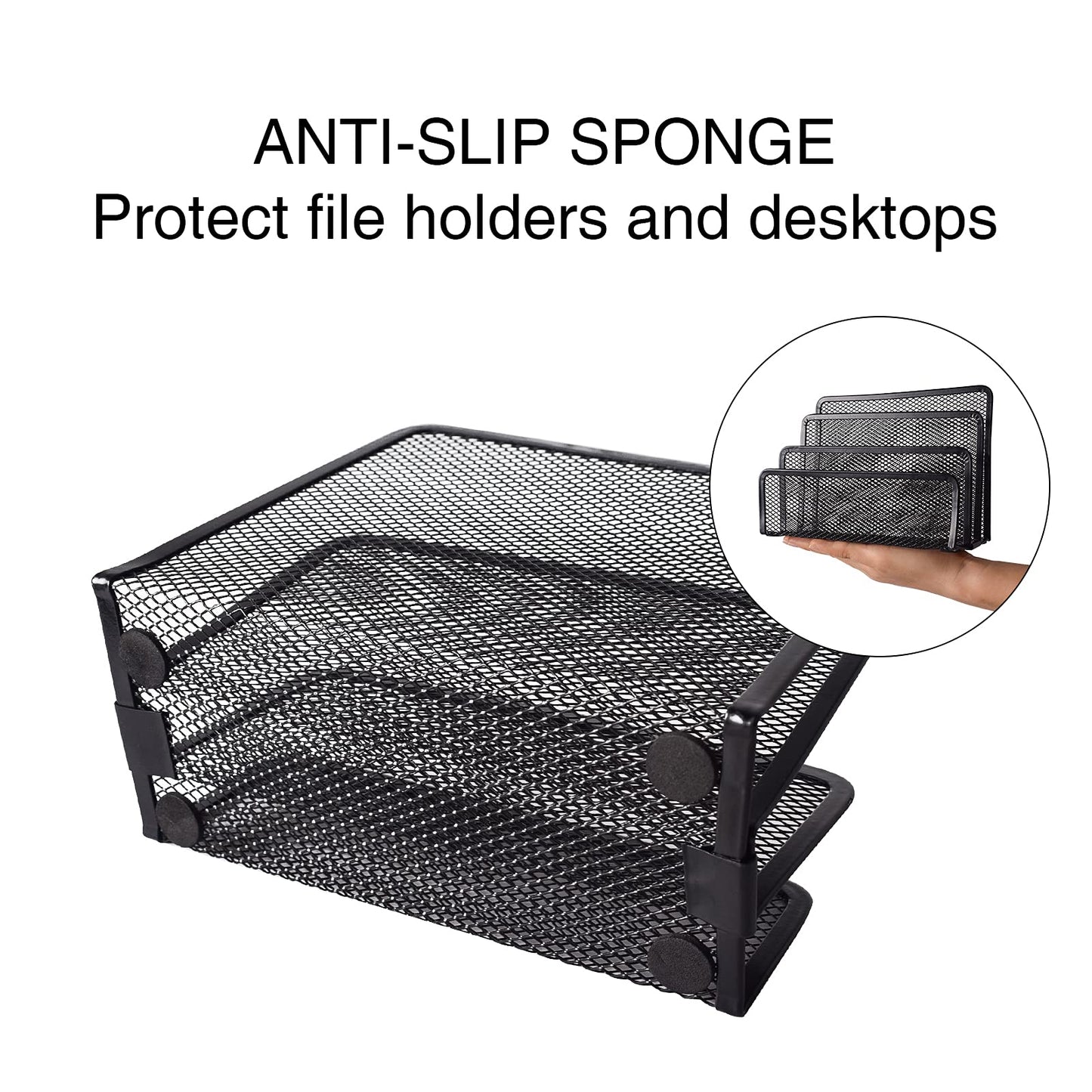 Desk Mail Organizer Small File Holders Letter Organizer Metal Mesh Document/Filing/Folders/Paper Organizer for Desktop