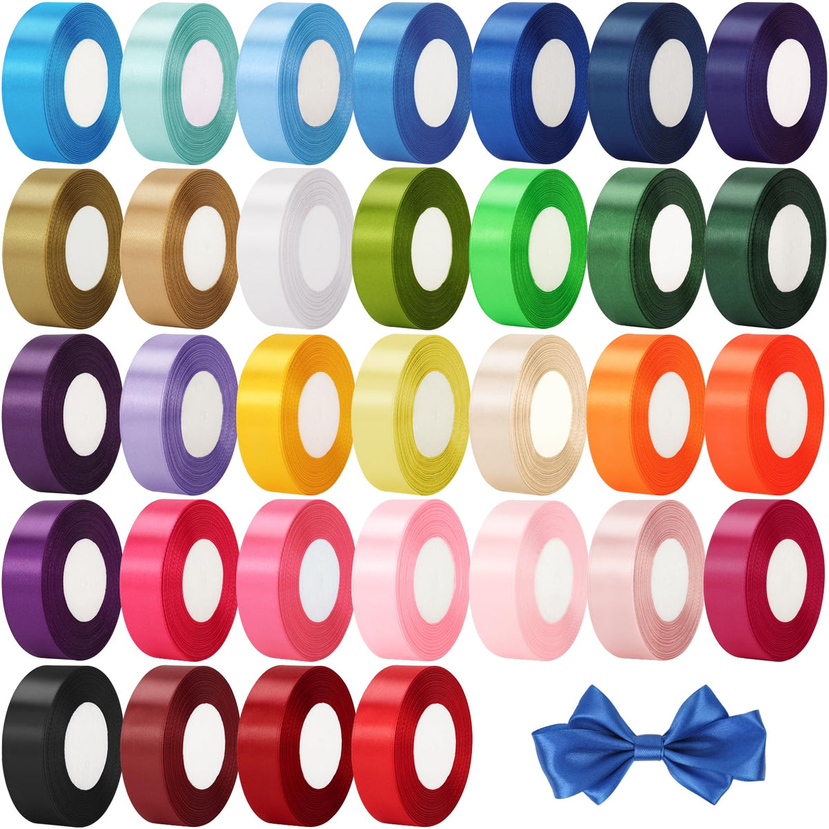 NESCCI 800 Yards Ribbon,1 Inch Satin Ribbon,Single Face Satin Ribbons, Perfect for Gift Wrapping,Wedding Decoration,Handmade Bows,Wrapping Bouquet and More