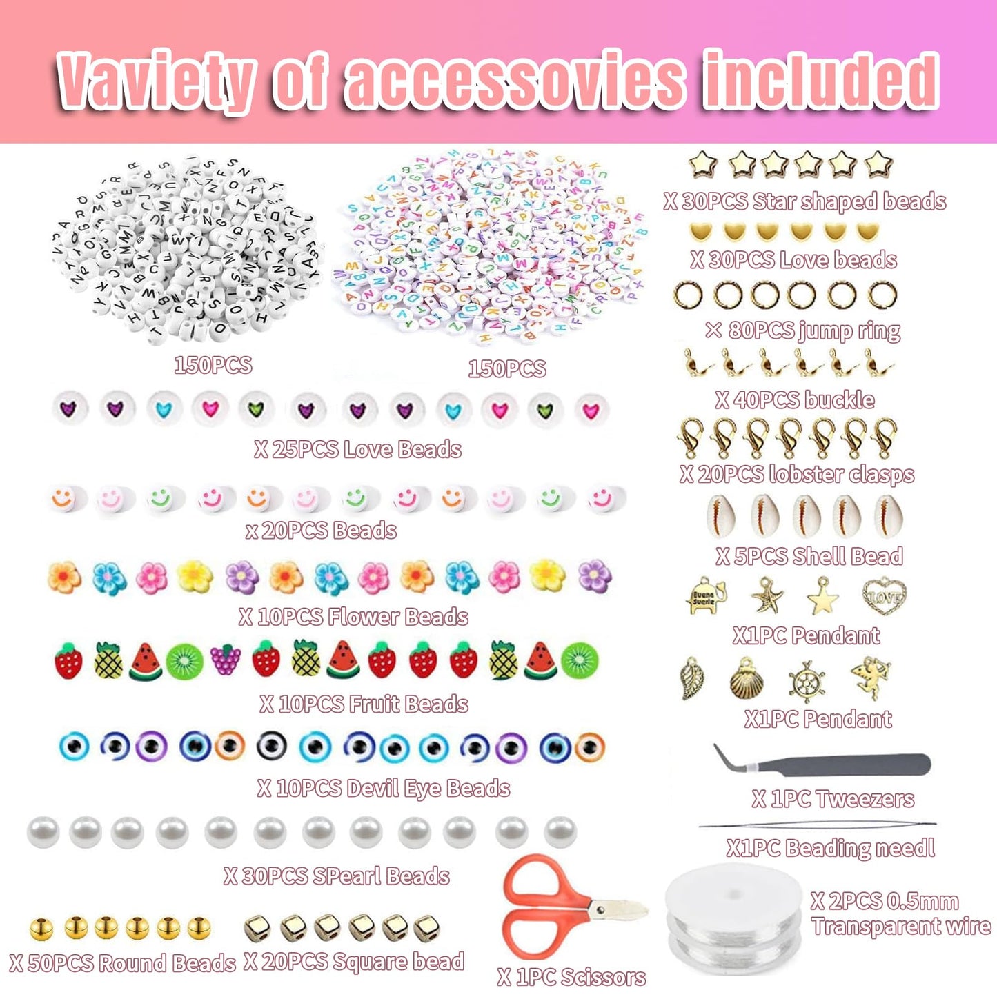 32400pcs Glass Seed Beads for Jewelry Making Kit, 120 Colors 3mm Small Beads Kit Bracelet Beads with Letter Evil Eye Beads Jump Rings & Charms Pendants for Bracelets Making, DIY, Art and Craft