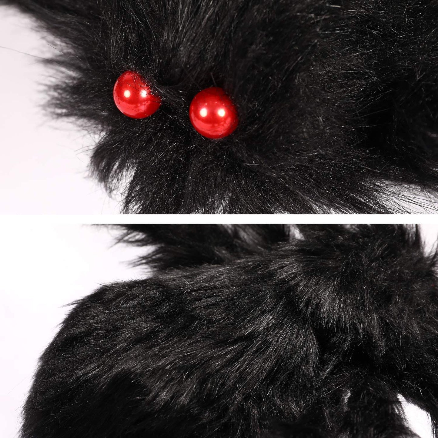 Sizonjoy 6.6 Ft Halloween Decorations Giant Spider,Scary Hairy Large Spider Props for Halloween Outdoor Yard Decorations,Party Decor, Black