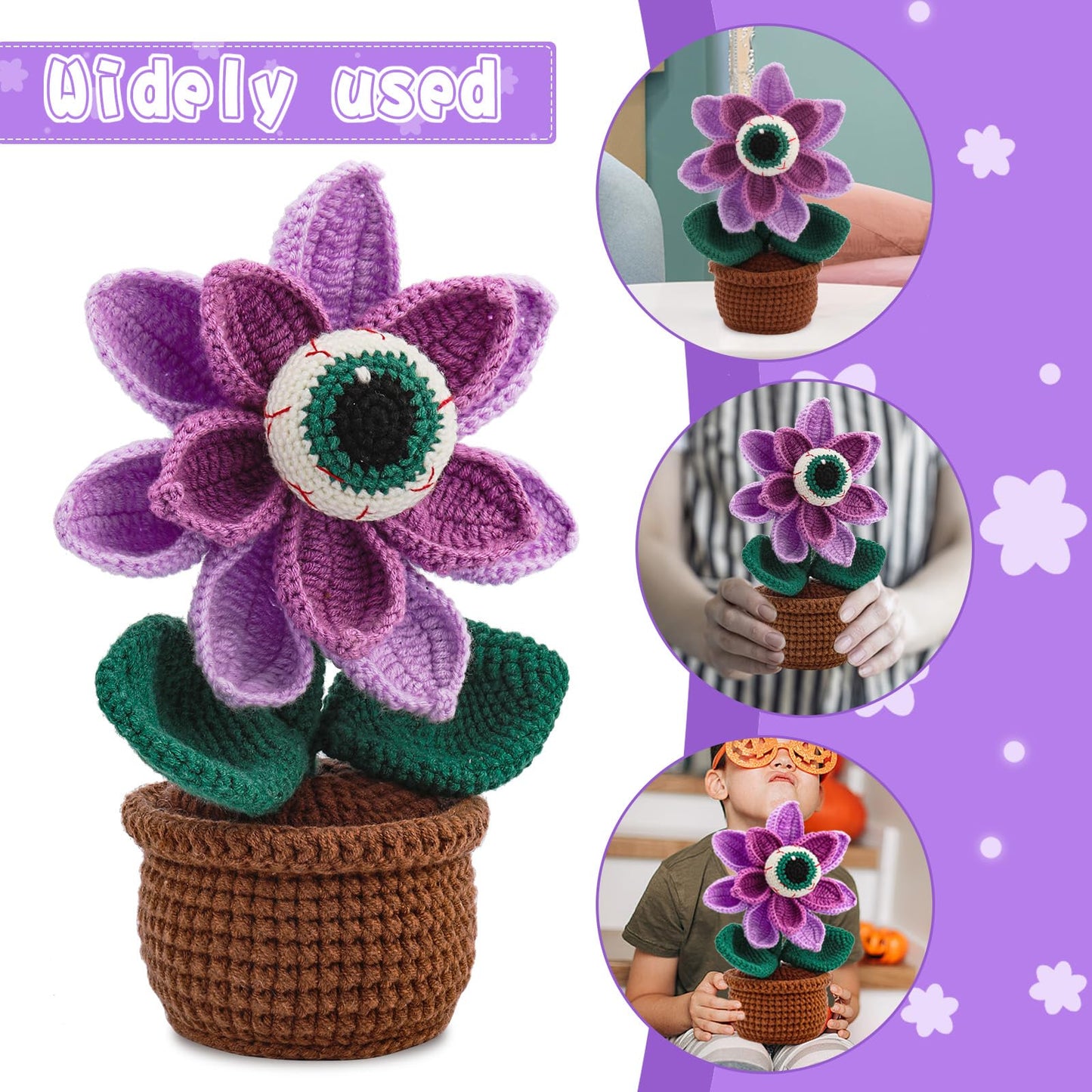 kgxulr Crochet Kit, Big-Eyed Knitting Kit for Beginner, Crochet Starter Kit for Complete Beginners Adults, Crocheting Knitting Kit with Step-by-Step Video Tutorials