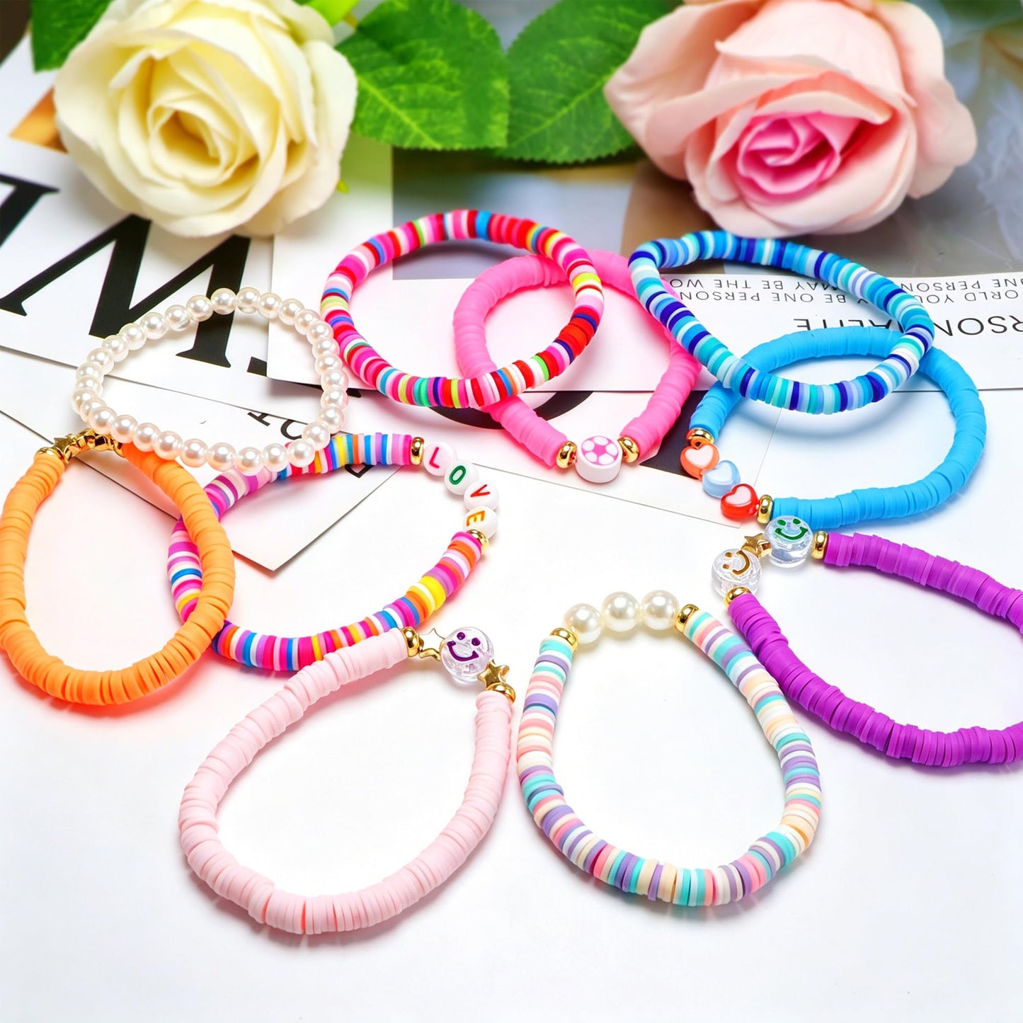CHENSILAIYI 10pcs Friendship Bracelets for Teen Girls & Women: Beaded, Preppy, Beach Styles - Ideal Gifts