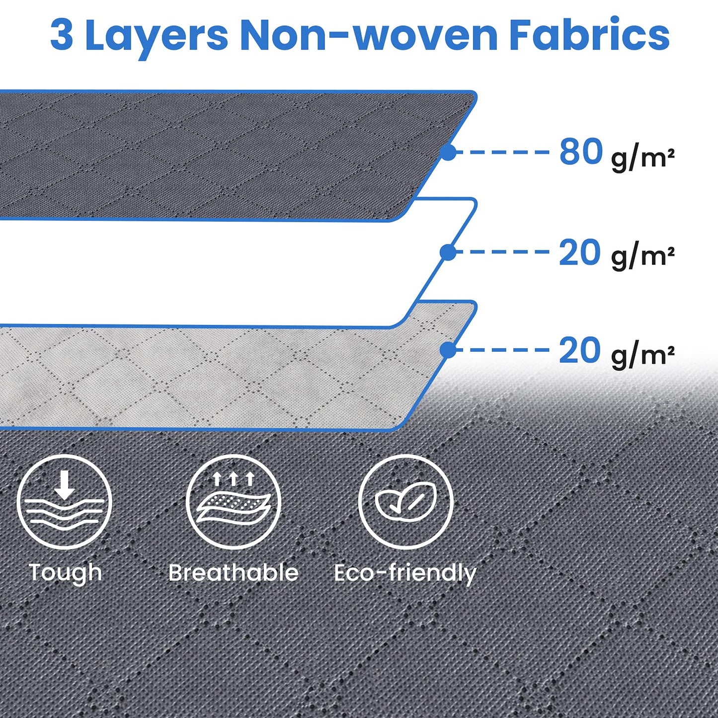 Fab totes 6 Pack Clothes Storage, Foldable Blanket Storage Bags, Storage Containers for Organizing Bedroom, Closet, Clothing, Comforter, Organization and Storage with Lids and Handle, Grey