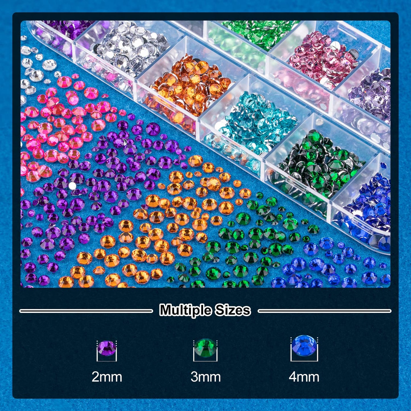 Nail Art Rhinestone Glue Kit - 1 Tube of 15ml Gel + Colorful Gems + Flat-back Round Glass Crystals With Pickup Tools