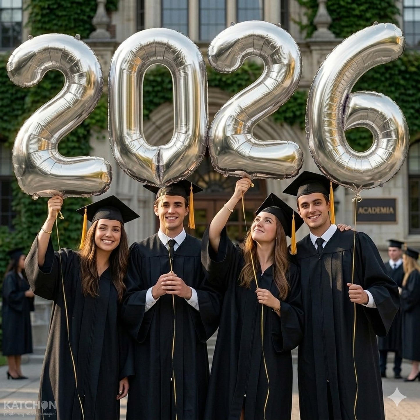 Silver 2026 Balloons 42 Inch, Giant - Silver Graduation Decorations 2026, Foil Number 2026 Graduation Balloons Class of 2026 Decorations | Graduation Party Decorations | Prom Decorations 2026, Katchon