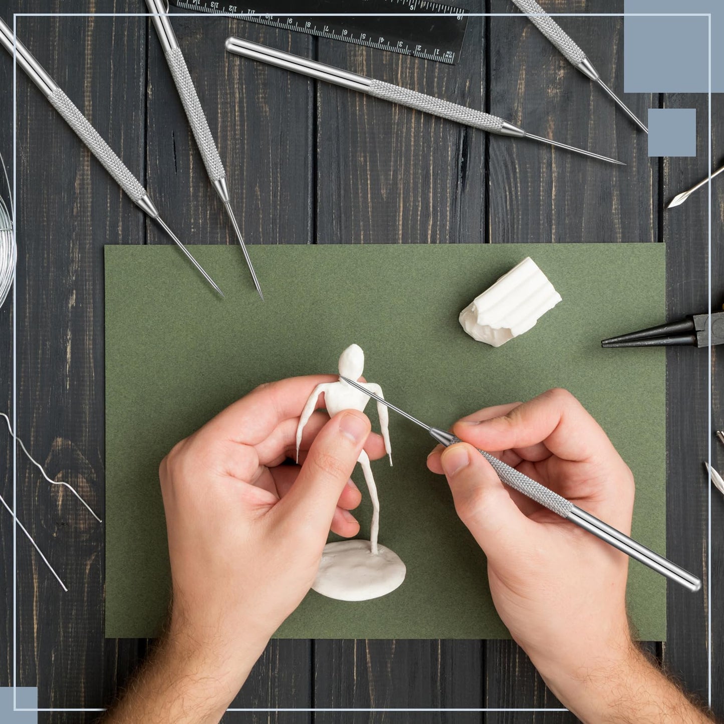 16 Pieces Clay Needle Tools Ceramic Detail Pottery Sculpture Needle Detail Modeling Clay Tool Kit