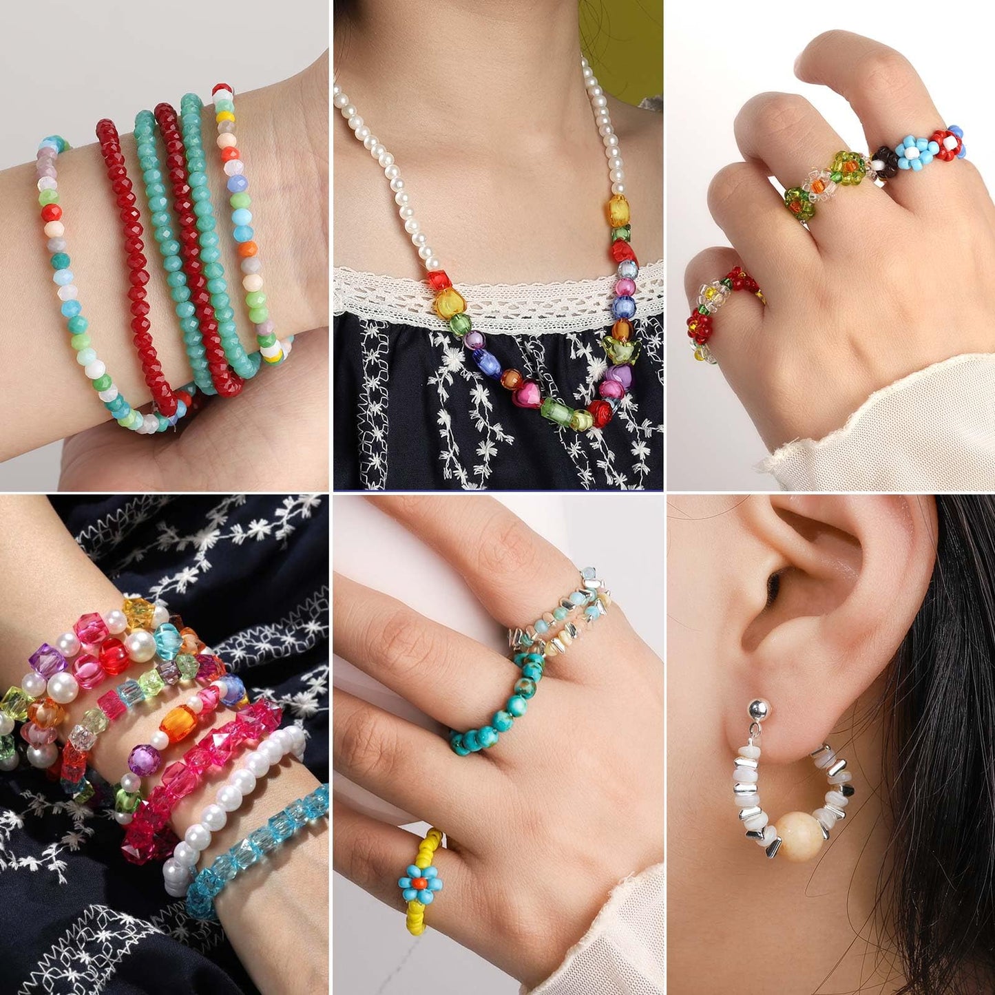 0.5mm Elastic Bracelets Strings Cord, Elastic Crystal Stretch Bead Cord for Jewelry Making, Clear Stretchy Elastic String Cord for Beading, Transparent Thread for Bracelet Necklace Making