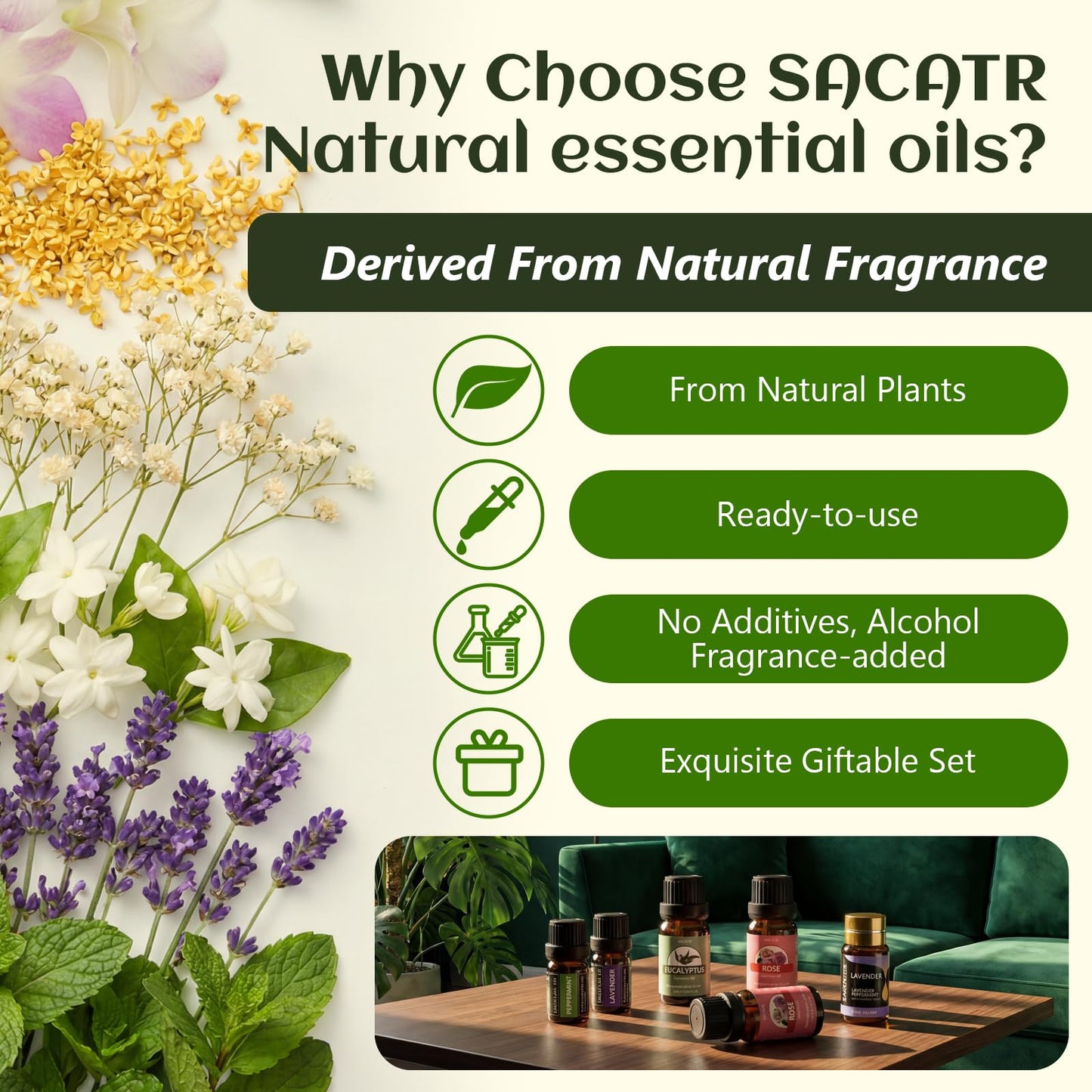 25 Pcs Natural Essential Oil Sets,Essential Oils for Diffuser, Humidifiers, Skin Care, Massage, Fragrance Oil Scent for DIY Candle and Soap Making, Gift for Friend (25 * 5ML)