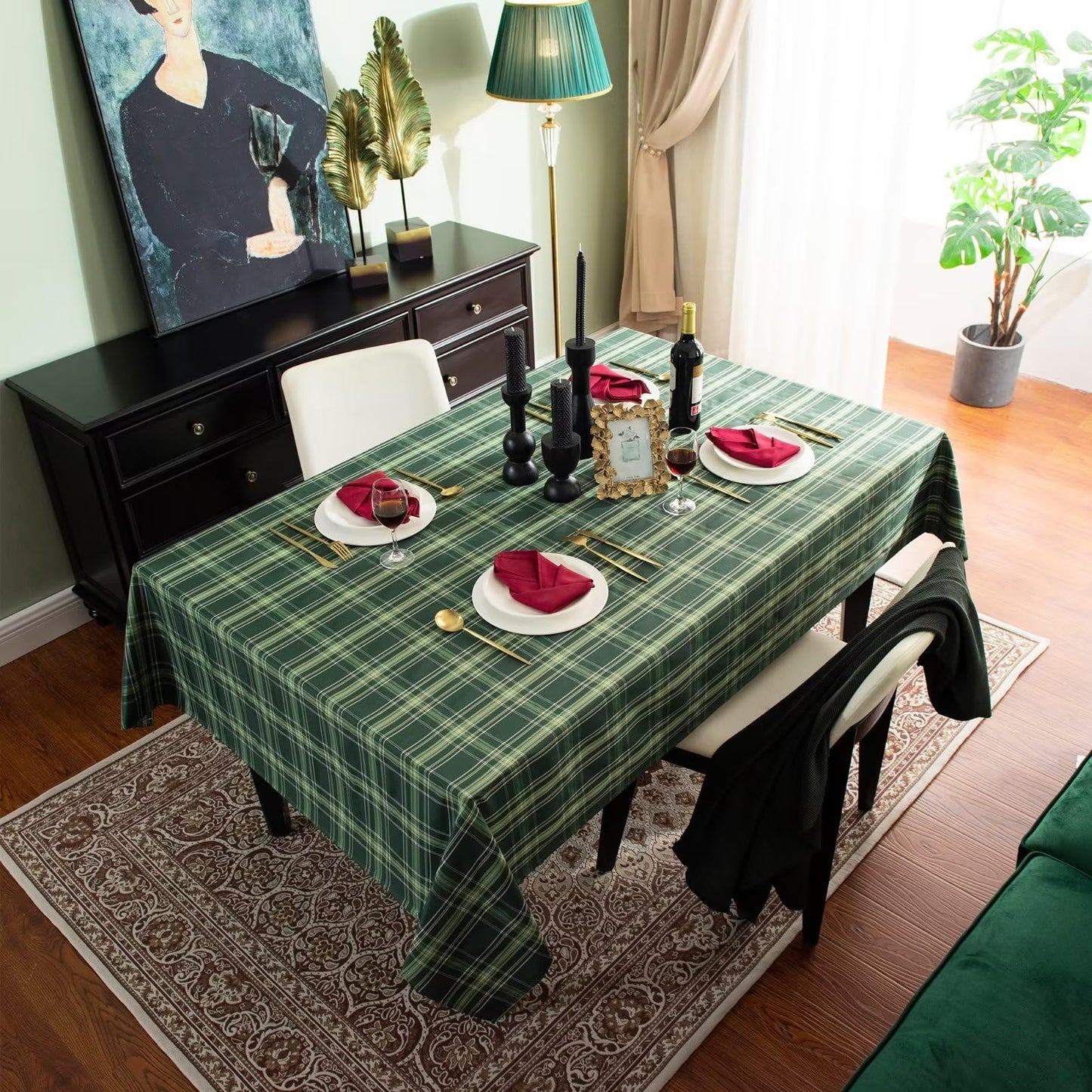 St. Patrick's Day Rectangle Table Cloth 60x84 inch - Decoration Holiday Tablecloth - Reusable Wipable Waterproof Fabric Table Linen Cover for Kitchen, Indoor and Outdoor