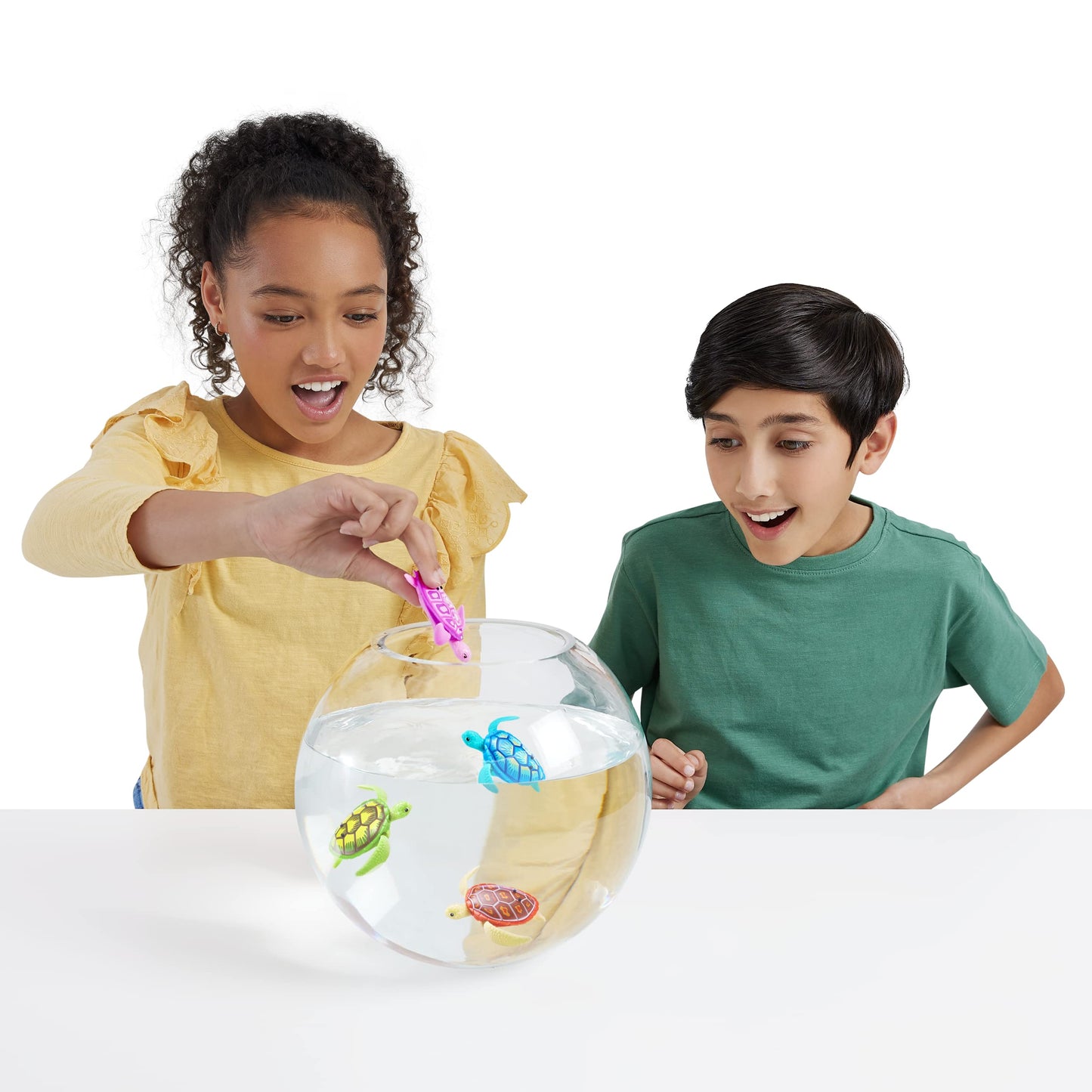 Robo Alive Robo Turtle Robotic Swimming Turtle (Green + Pink) by ZURU Water Activated, Comes with Batteries, Exclusive (2 Pack)