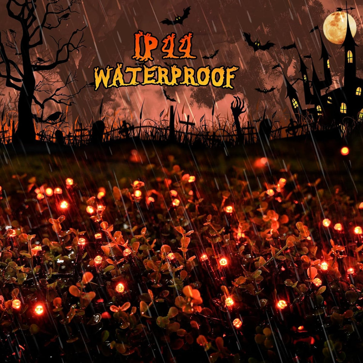 JMEXSUSS 250 LED Orange String Lights, 91.5ft Halloween Lights Plug in