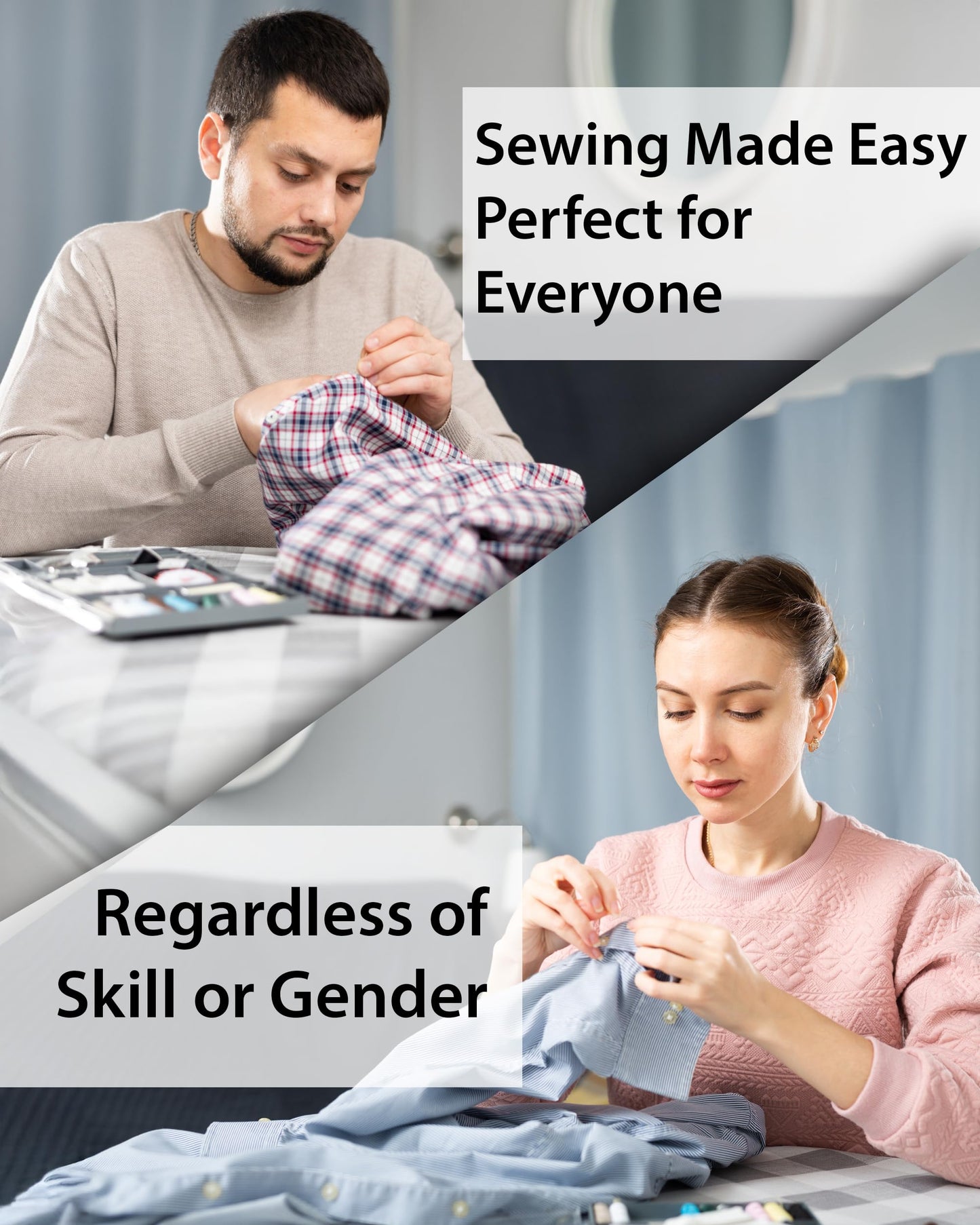 Beginner Hand Sewing Kit with Portable Case – Sewing Supplies for Adults & Kids, 22 Thread Spools, Needles, Scissors, Thimble & Measuring Tape for Home, Travel, Dorm & Emergency Clothing Repairs