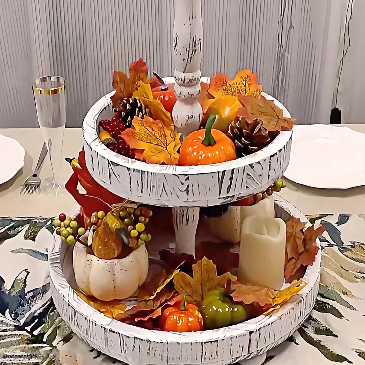 winemana Thanksgiving Harvest Mini Artificial Pumpkins, 30 Maple Leaves 10 Acorns 2 Pinecones 8 Pumpkins 2 Red Berry 5 Pomegranate Pumpkin Decoration for Fall Autumn Harvest Day, Set of 57