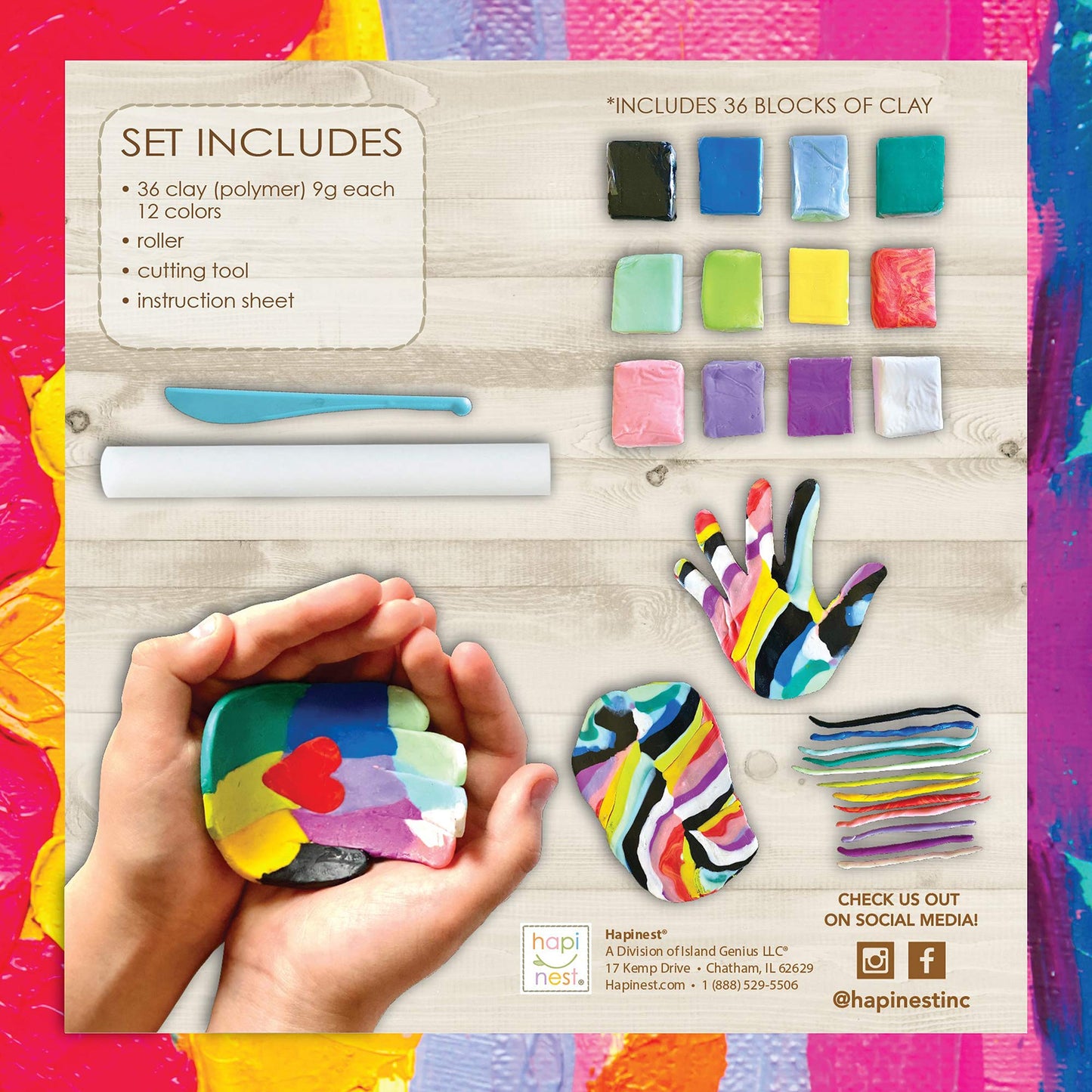 Hapinest Make Your Own Clay Handprint Bowl Kit for Kids, Arts and Crafts for Boys & Girls Ages 6 Years and Up
