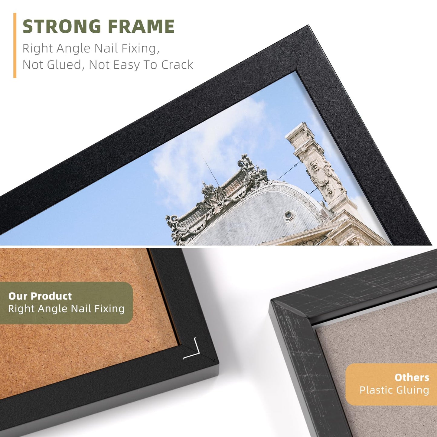 4x6 Picture Frame Set of 5, Photo Frames for 4x6 Pictures Wall Gallery Black 4x6 Frames Tabletop or Wall Mount Display for Prints, Photos, Paintings, Landscape and Kids Artwork (Black)