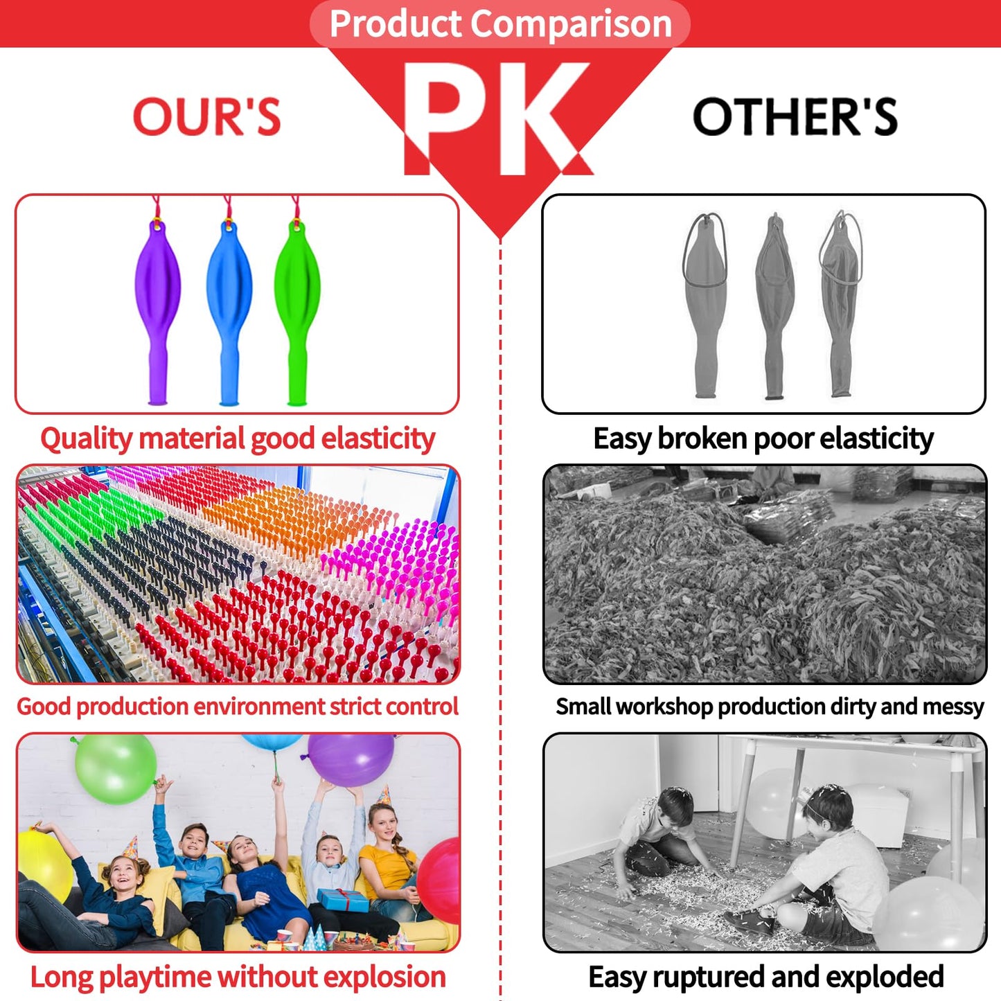 LEEZZIZZ 30Pcs Punch Balloons, Thickened Neon Punching Balloon Heavy Duty with Rubber Band Handle Birthday Party Favors for Kids Weddings Goodie Bag Supply