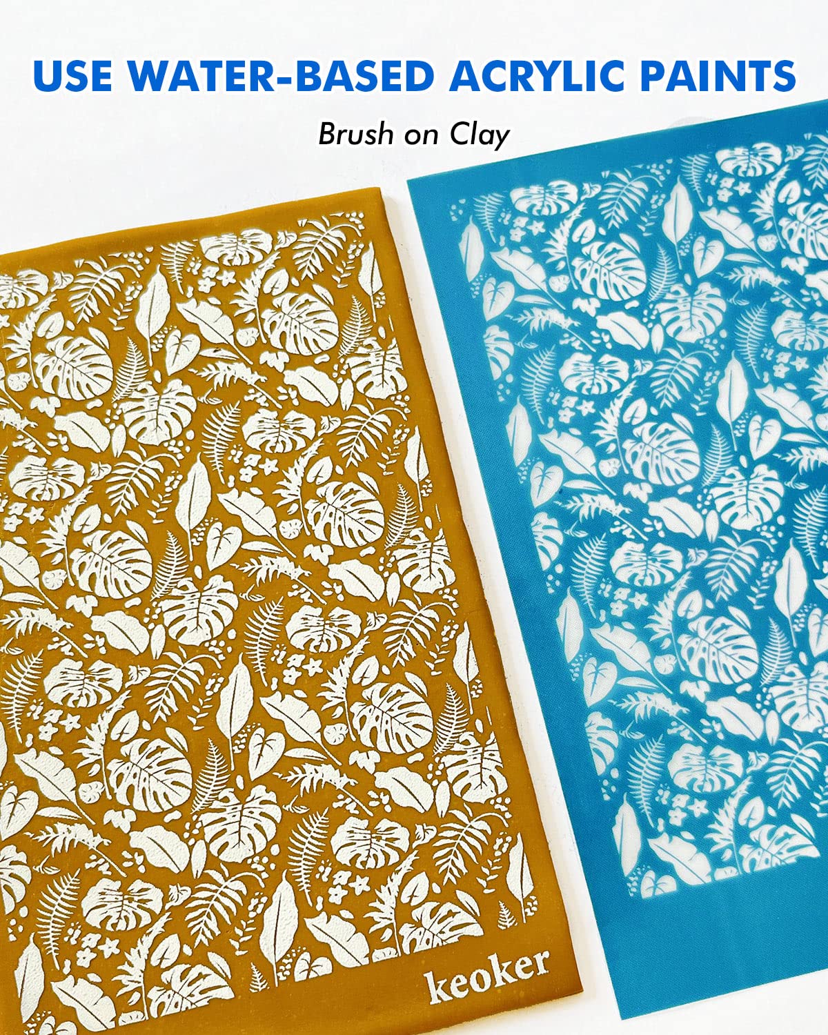 Silk Screen Stencils for Polymer Clay, 3 PCS Reusable Silkscreen Print Kit,for Printing on Clay & Other Jewelry Clay Earrings Decoration, Each 6" X 3.8"