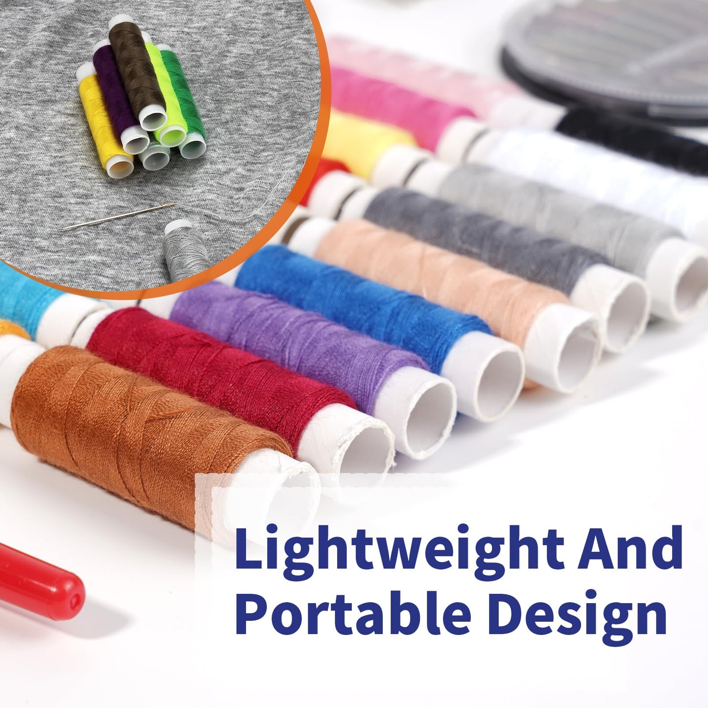 JUNING Sewing Kit with Case 168pcs Portable Sewing Accessories and Supplies for Home Traveler, Adults, Beginner, Emergency, Kids Contains Thread, Scissors, Needles, Measuring Tape