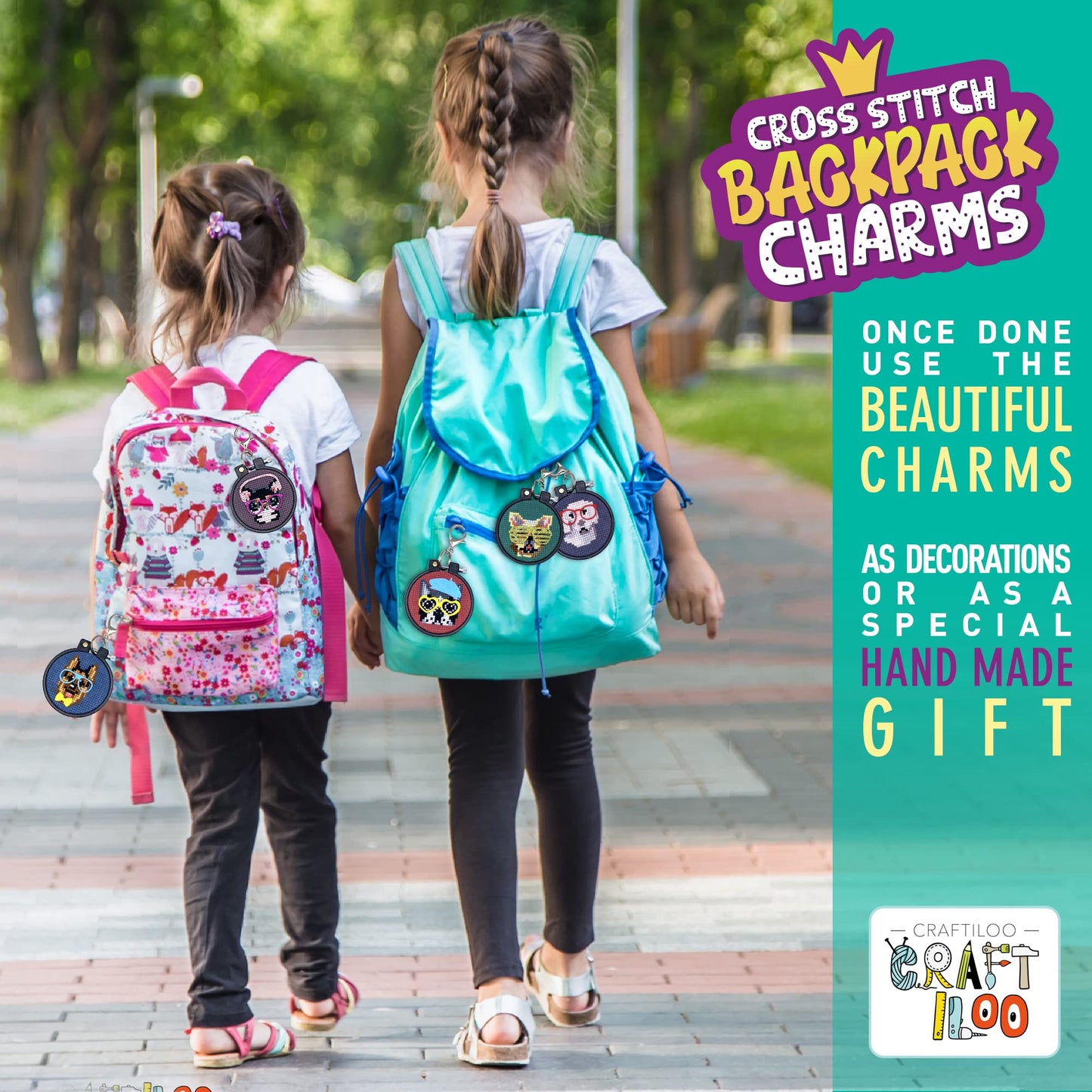 CRAFTILOO Dogs Cross Stitch Kits for Beginners. 5 Stamped Cross Stitch Kits for Kids.Needlepoint Kits for Beginners. Embroidery Kit for Kids. Crossstitch Kit for Beginners. (Dogs)