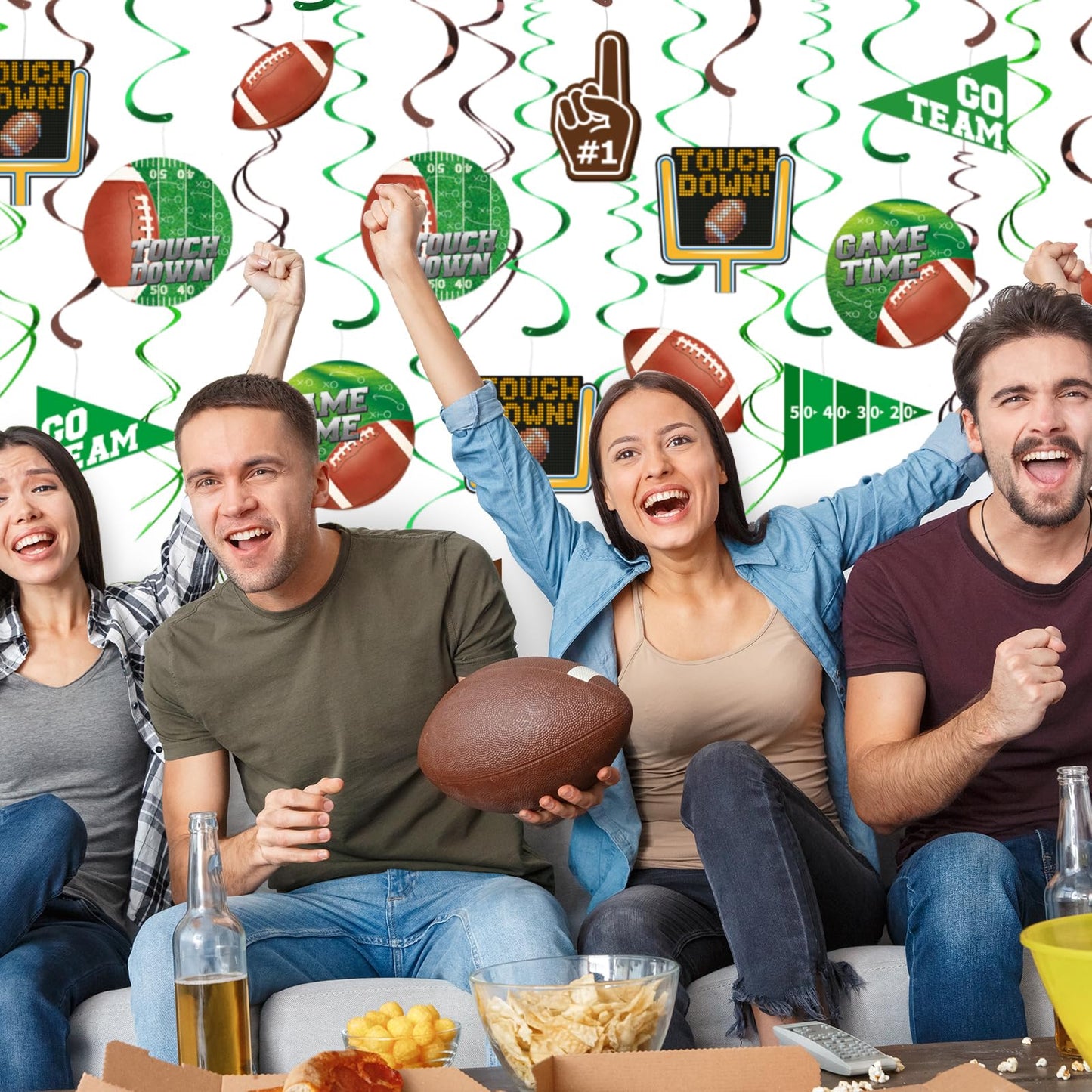 30 Pieces Football Party Decorations Football Hanging Swirl for Football Birthday Party Football Game Day Tailgate Party Supplies