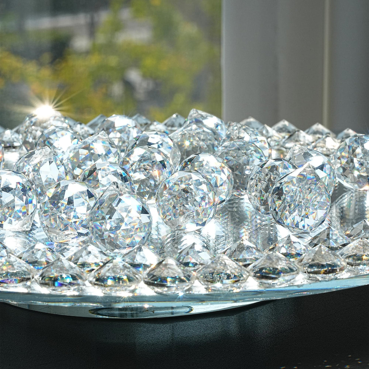 24pcs Clear Crystal Ball Prism Suncatcher Rainbow Pendants Maker,20mm