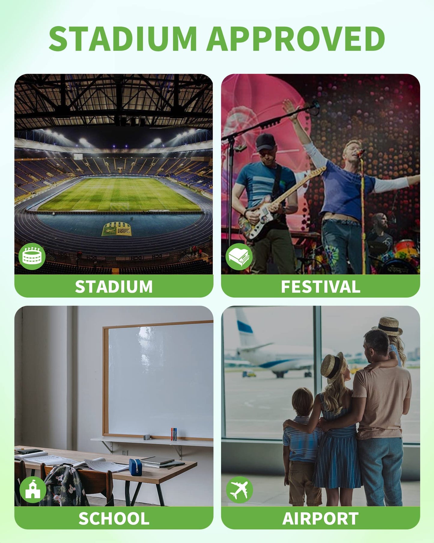 MAY TREE Clear Backpack for Stadium Events, 12x11x4.5 Inch Small Clear Backpack for Concert Festival Sports Outdoor - Black