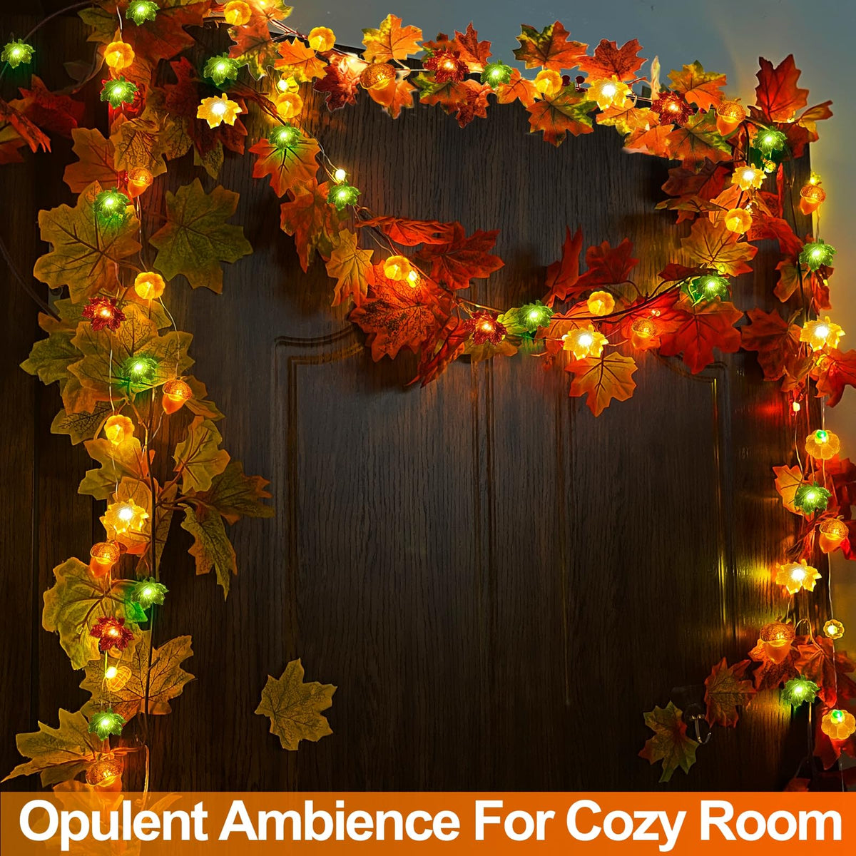 Fall Decor 2 Pack 3D Fall Thanksgiving Pumpkin Lights Total 40LED/13FT