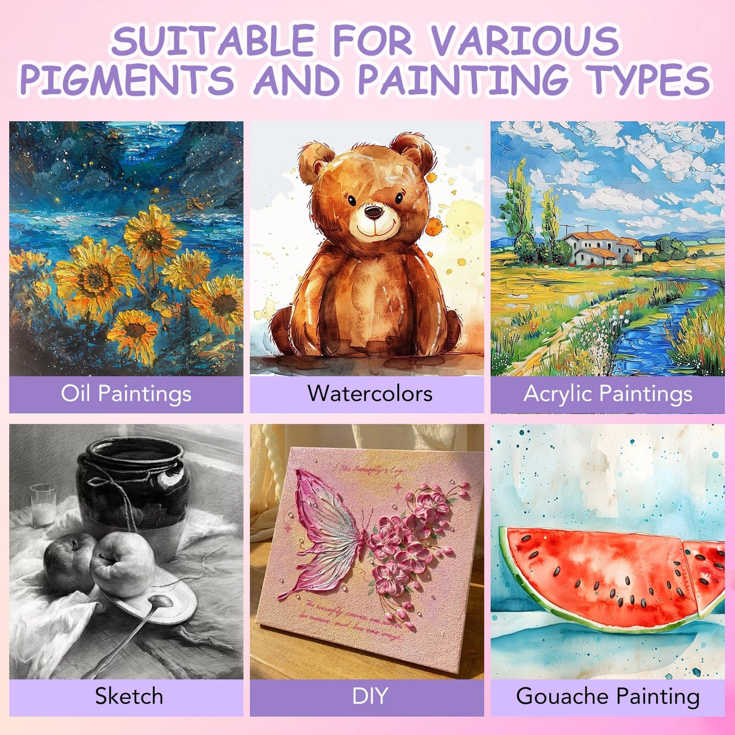 Stretched Canvas for Painting, 5 Pack 8x10 Canvas Value Pack, Primed Acid-Free Cotton Blank Canvas, Paint Canvases for Oil & Acrylic Paint.