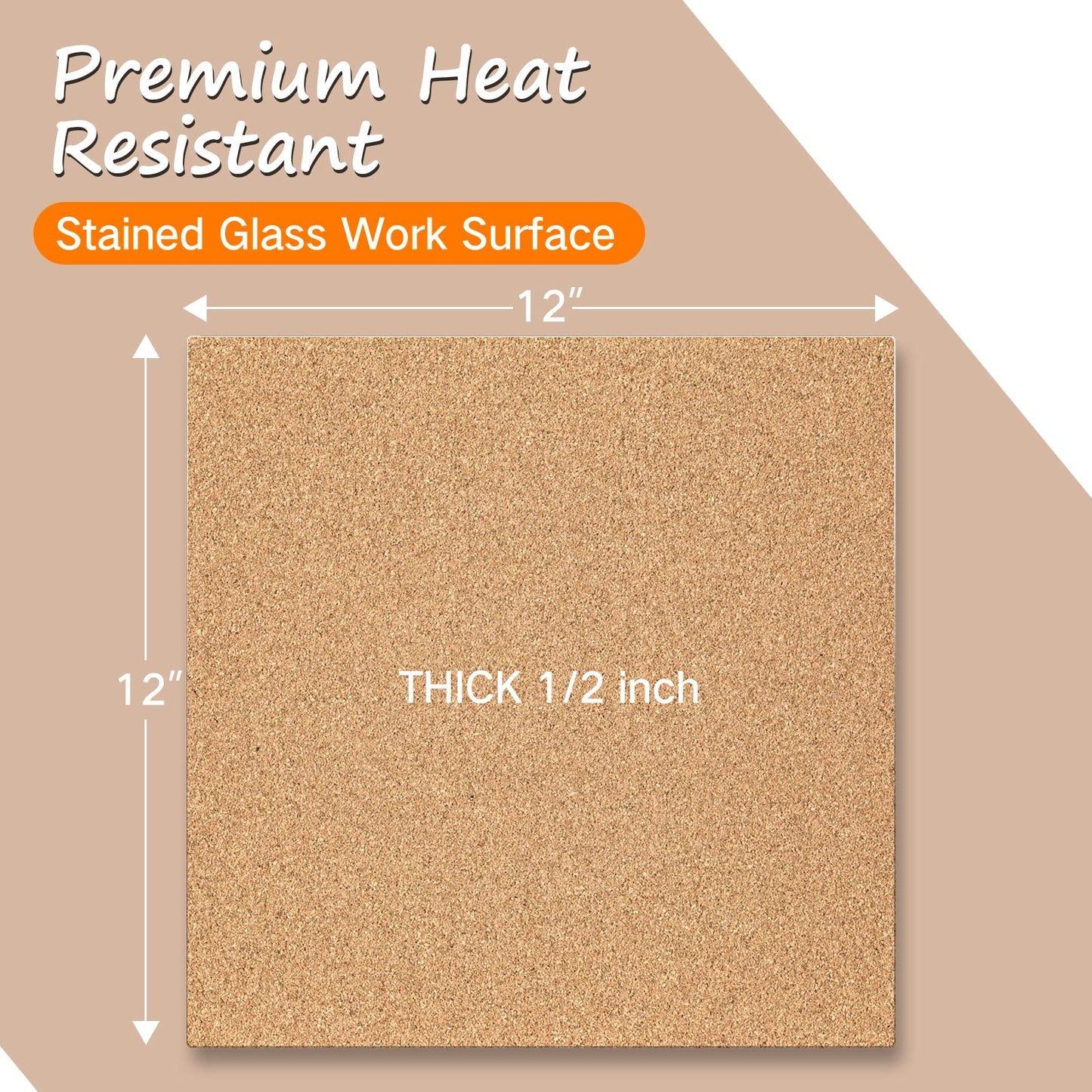 12" X 12" Stained Glass Supplies, 1/2" Thick Heat Resistant Stained Glass Work Surface, Stain Glass Tools and Supplies to Protect Table and Countertops from Damage - by Godora