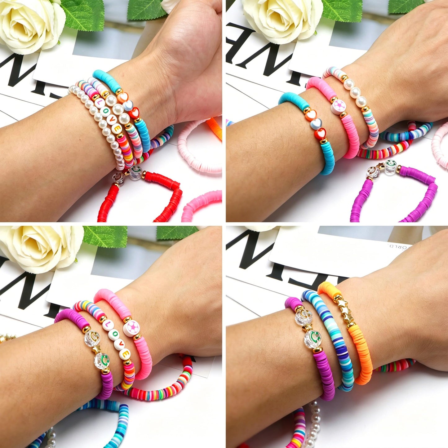 CHENSILAIYI 10pcs Friendship Bracelets for Teen Girls & Women: Beaded, Preppy, Beach Styles - Ideal Gifts
