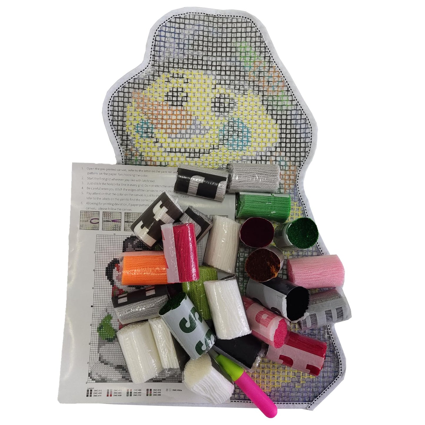 Christmas Latch Hook Kits, Snowman Latch Hook Kits Rug with Pattern Printed Crochet Needlework Crafts for Kids/Adults, 20.4X15inch/52X38Cm