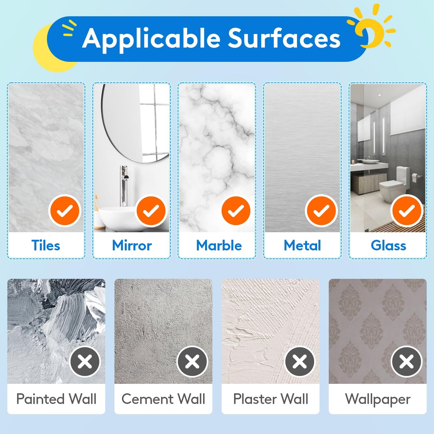 Bath Toy Storage Holder, Mesh Shower Caddy for Bathtub Toy Organizer, Corner Hang-Suspension Shower Toy Holder, Bath Toy Basket with 4 Adhesive Hooks for Kids, Toddlers, Large, White