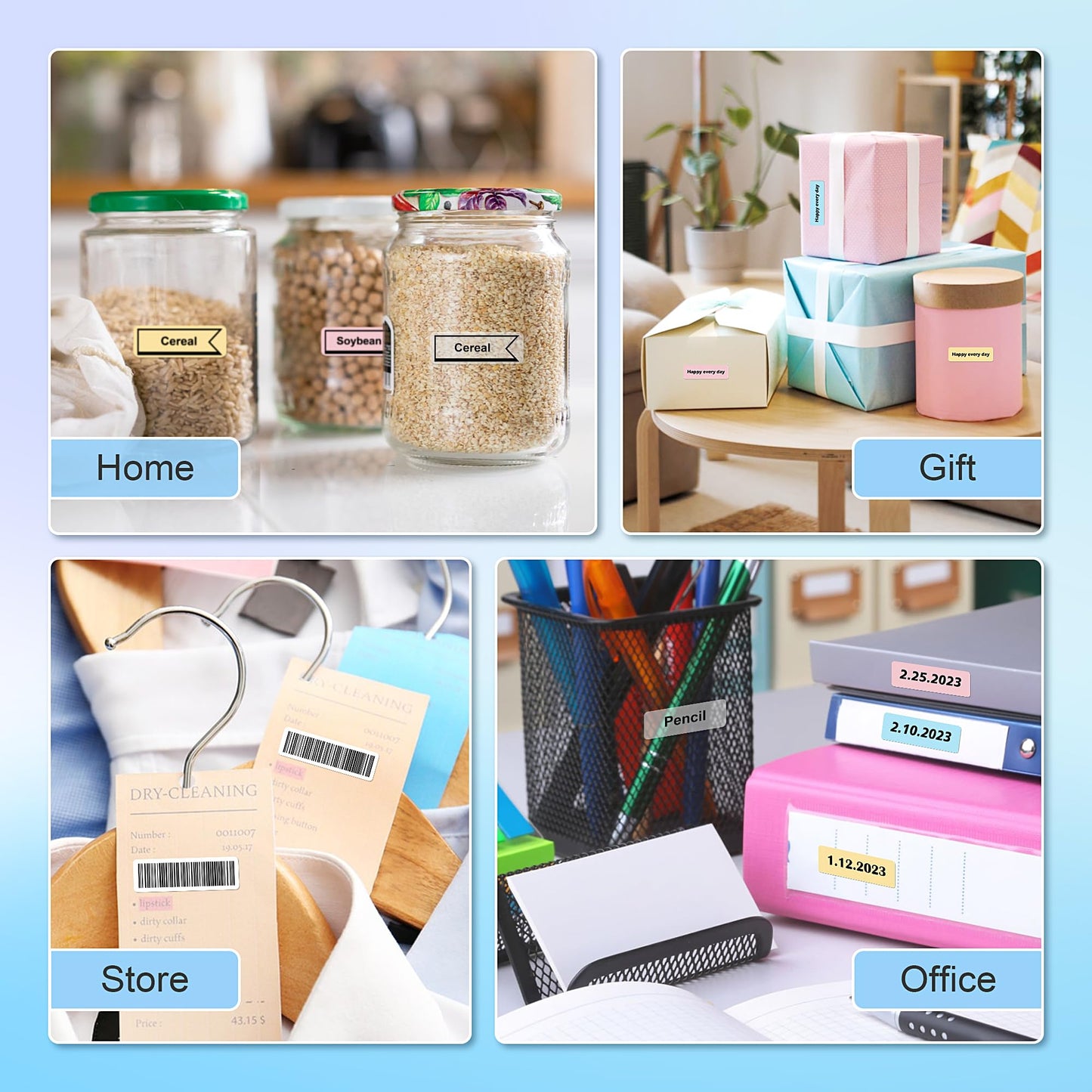 POLONO P31S Label Maker Machine with Tape, Portable Thermal Printer, Portable Bluetooth Label Printer for Organizing Storage Office Home, Sticker Maker Mini Label Maker with Multiple Templates, White