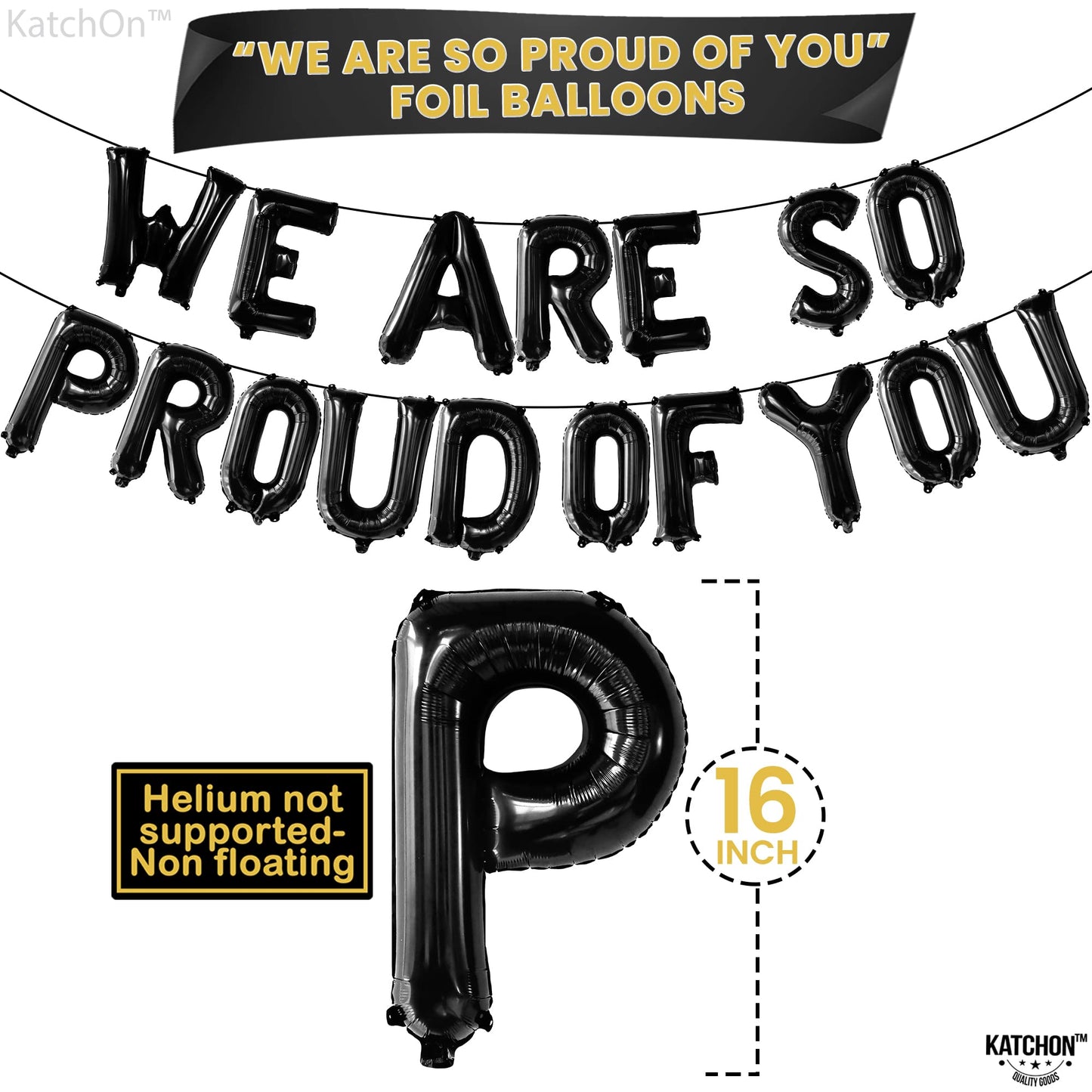 KatchOn, Black We Are So Proud of You Balloons - 16 Inch, Pack of 16 | Proud Of You Balloon for Graduation Decorations 2026, Graduation Balloons, 2026 Graduation Decorations