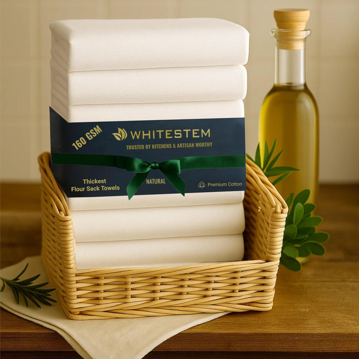 Flour Sack Towels | Tea Towel for Crafts | Kitchen Dish Cotton Blank Towel for Embroidery | Baking Bread Proofing Linen Cover | Thick Absorbent Quick Dry | 7 Pack 15"x25" Natural